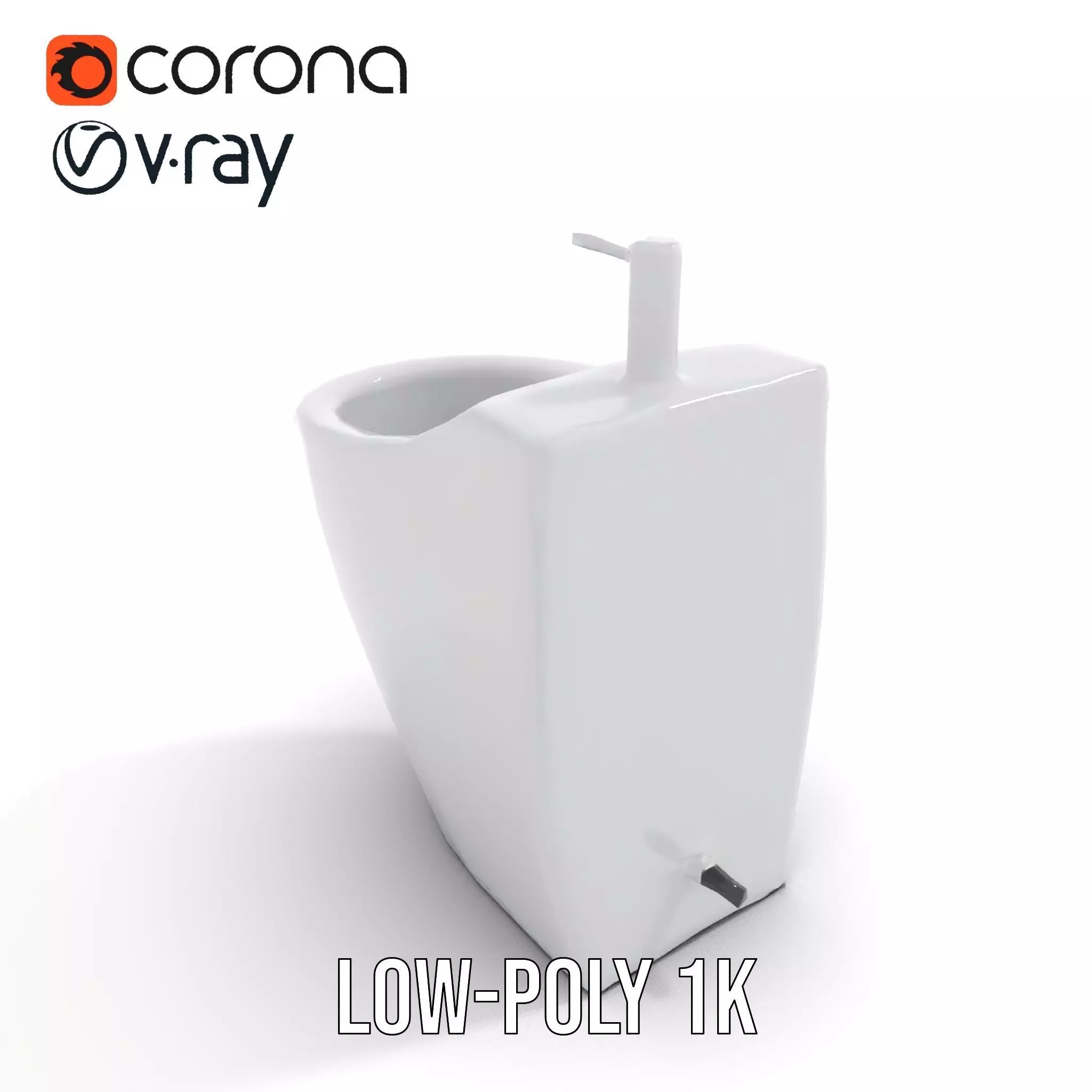 Sleek White Bidet model pack Low-poly 3D model_9