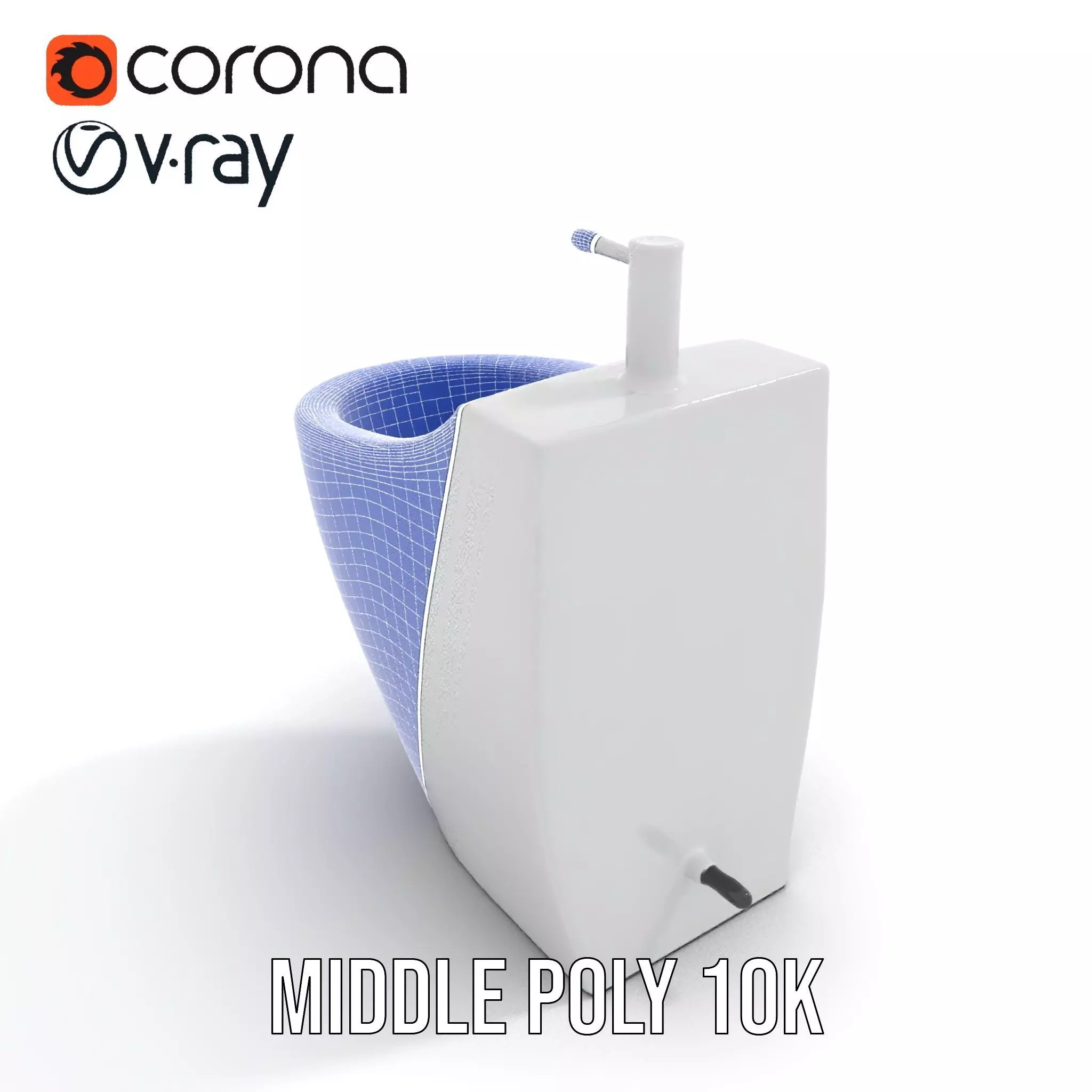 Sleek White Bidet model pack Low-poly 3D model_13