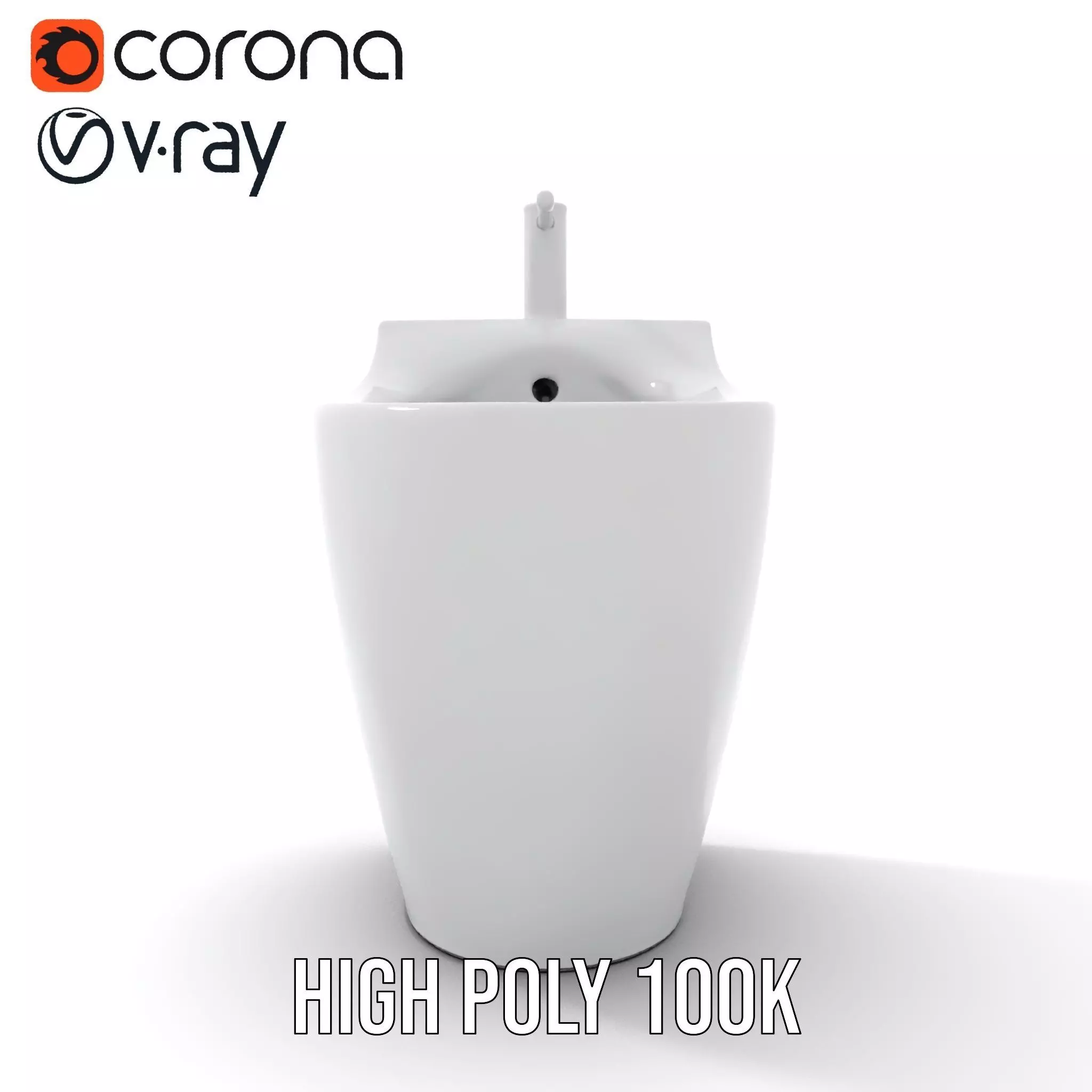Sleek White Bidet model pack Low-poly 3D model_18