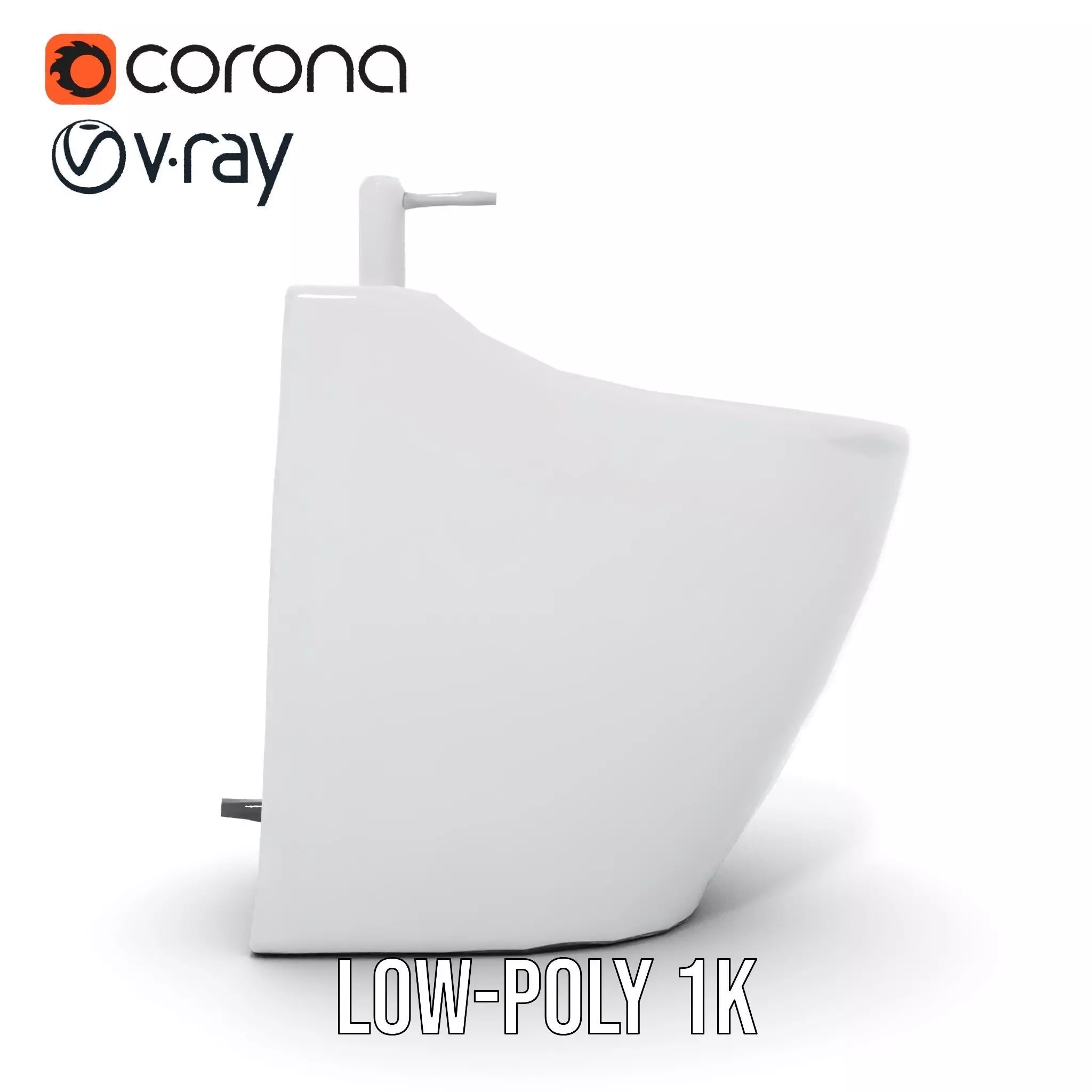 Sleek White Bidet model pack Low-poly 3D model_14
