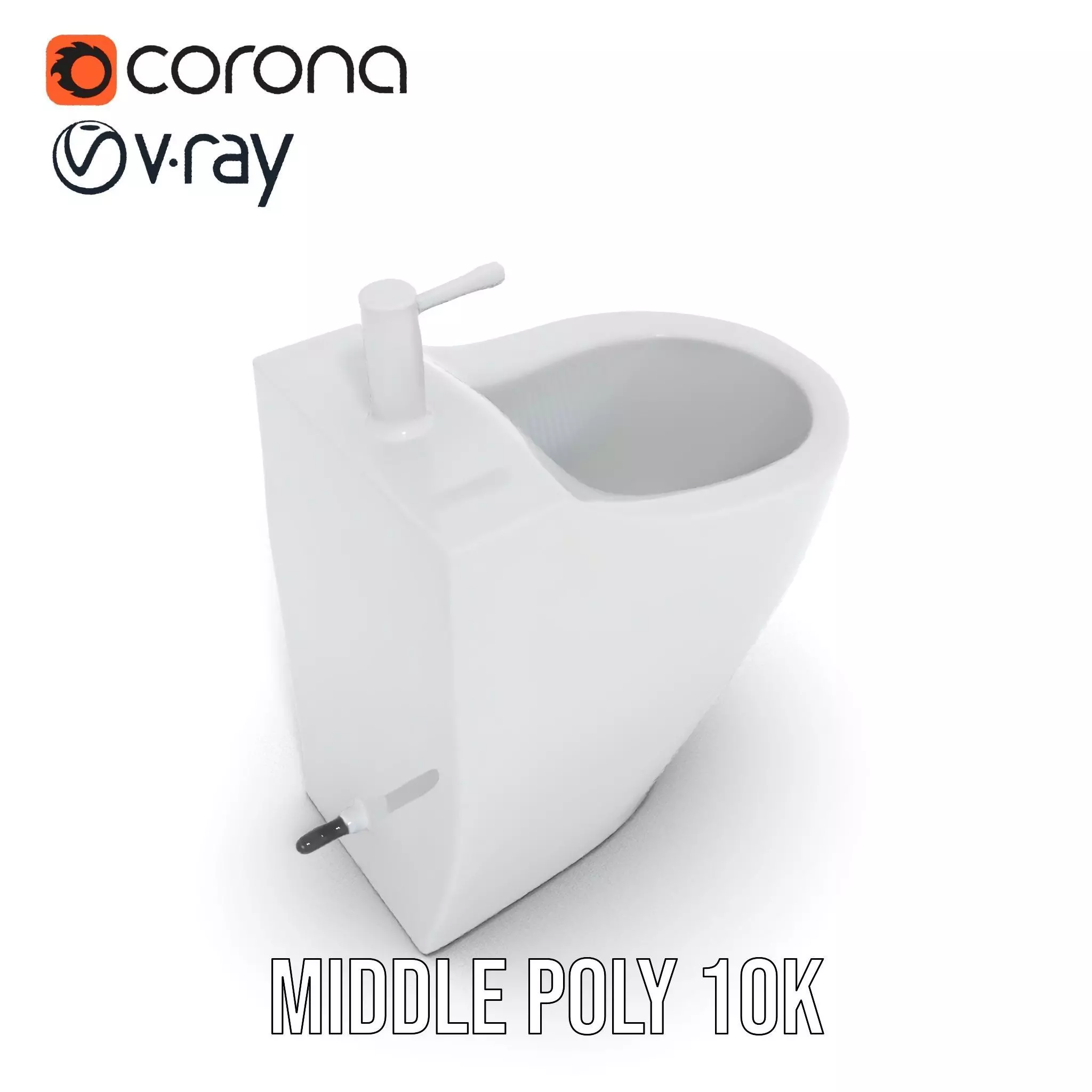 Sleek White Bidet model pack Low-poly 3D model_16