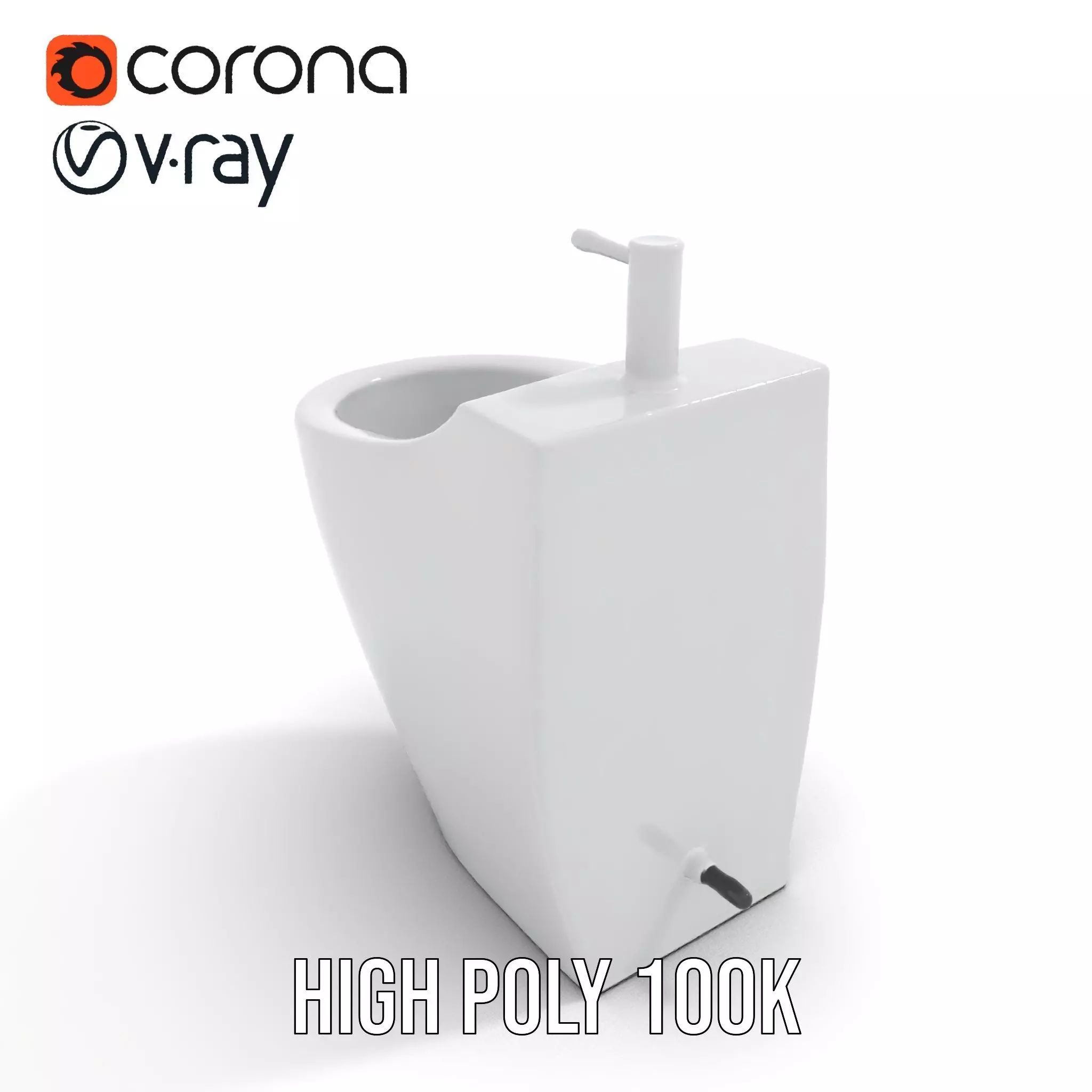Sleek White Bidet model pack Low-poly 3D model_15