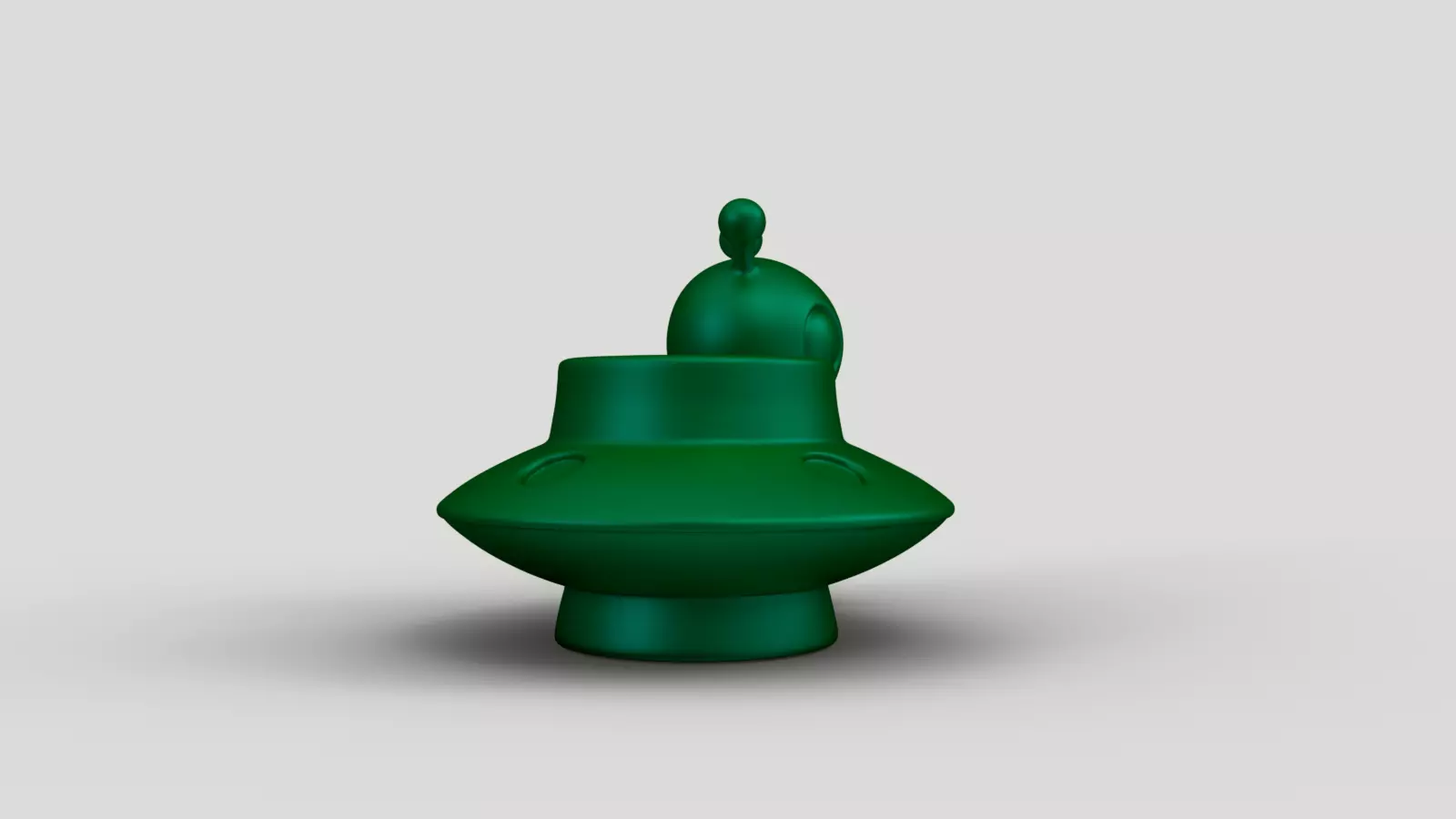 Cute Alien UFO Pen Holder 3D print model_4