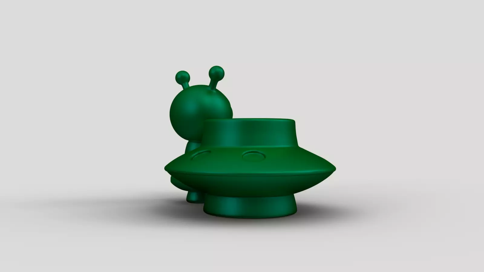 Cute Alien UFO Pen Holder 3D print model_5