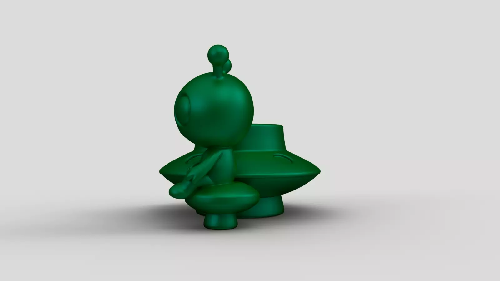 Cute Alien UFO Pen Holder 3D print model_9