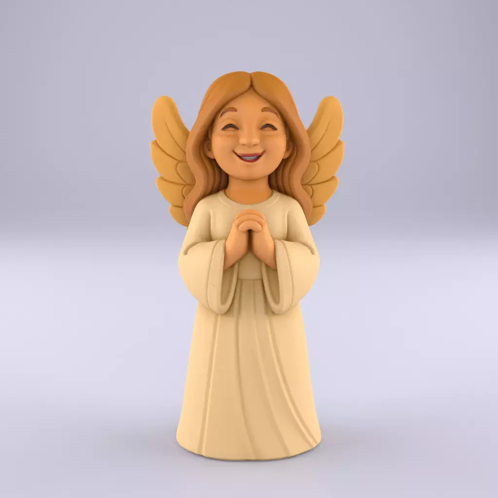 Cute Smiling Angel 3D Print STL Christmas Decor 3D print model_0