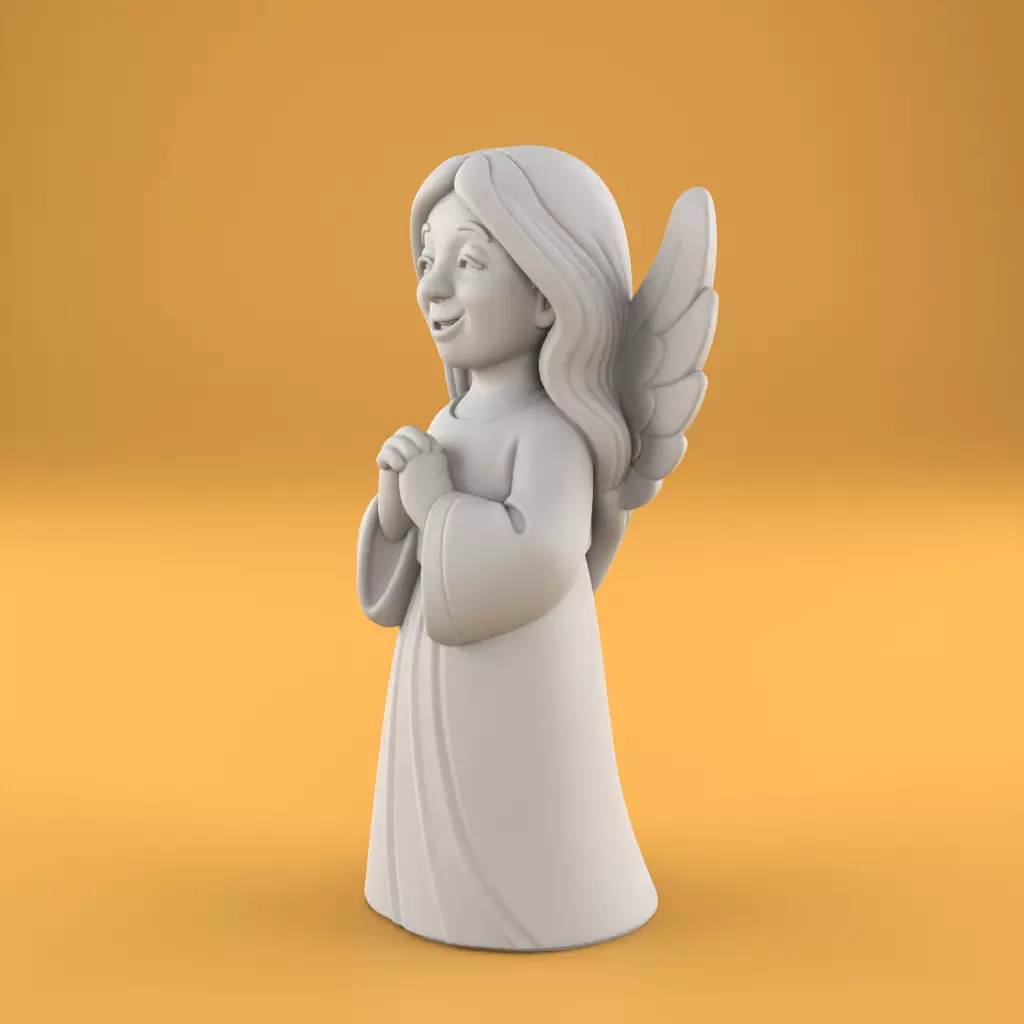 Cute Smiling Angel 3D Print STL Christmas Decor 3D print model_5