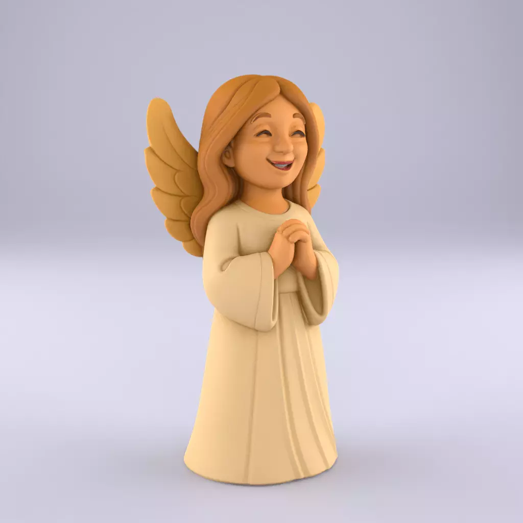 Cute Smiling Angel 3D Print STL Christmas Decor 3D print model_3