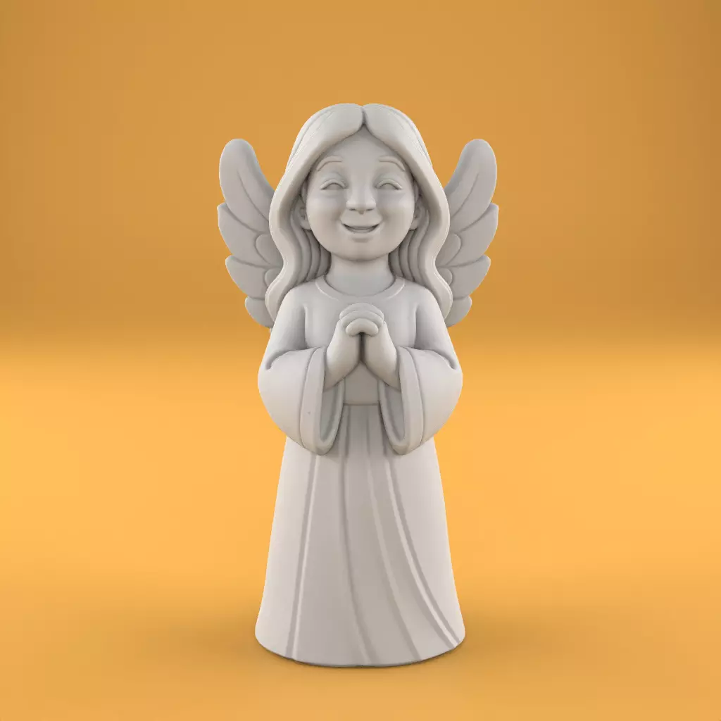 Cute Smiling Angel 3D Print STL Christmas Decor 3D print model_4