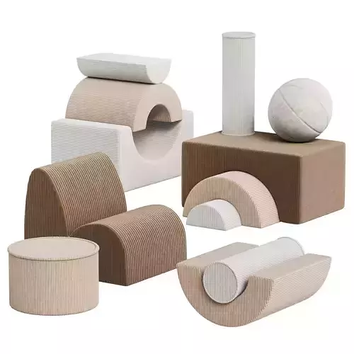 Wigiwama 01 Childrens Play Poufs Set