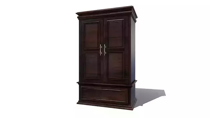 Bedroom Wooden Side Drawers Low-poly 3D model