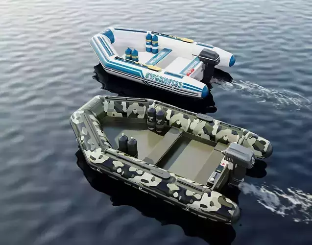 Inflatable Motor Boat Pack with Diving Equipment 67