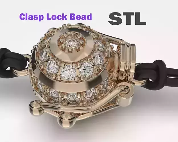 Jewelry CLASP Lock bead 10mm diameter STL ready for Print