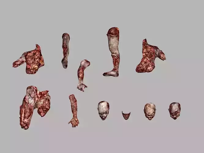 Horror Assets - Human Corpses Pack XX Low-poly 3D Model Low-poly 3D model