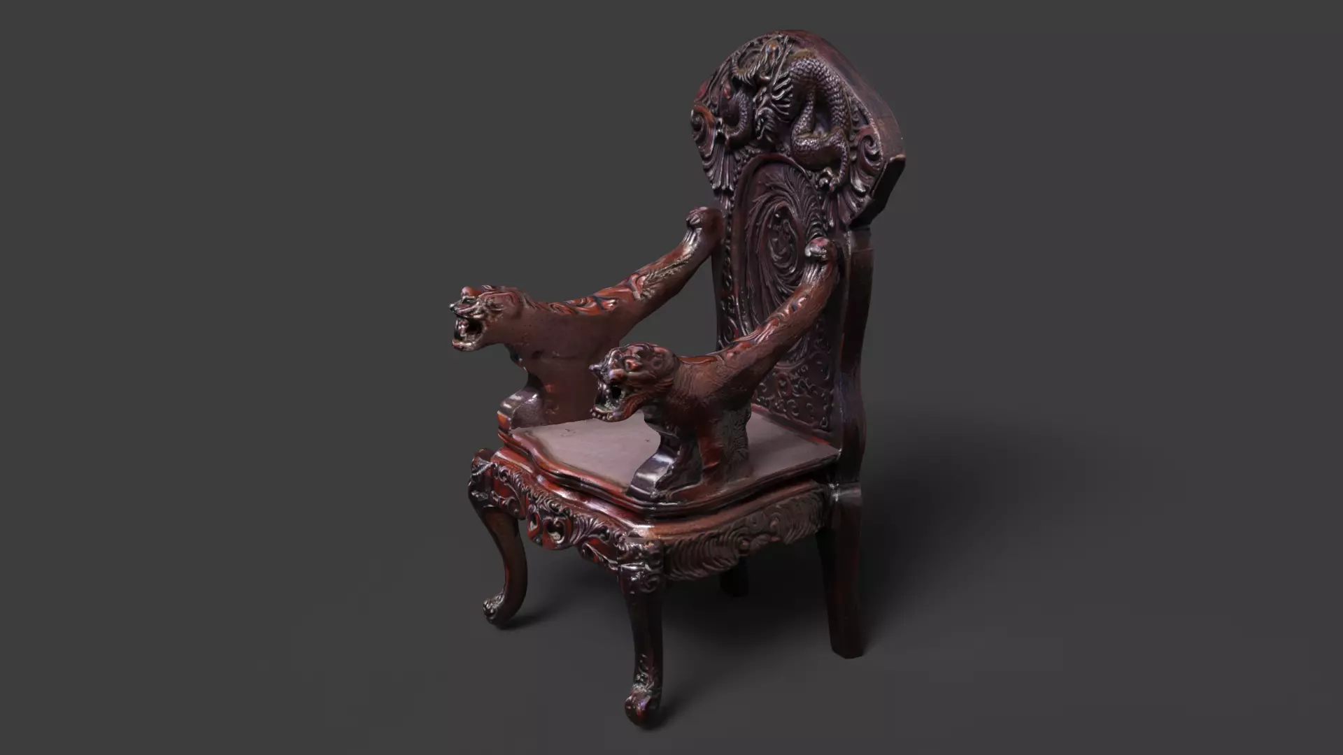 Chinese ancient dragon chair 3D model_2