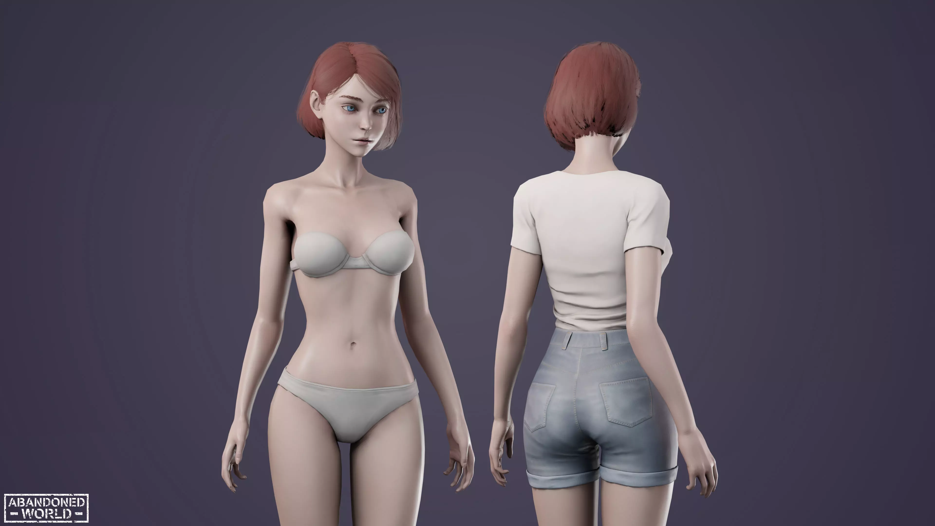 Girl Ani Low-poly 3D model_9