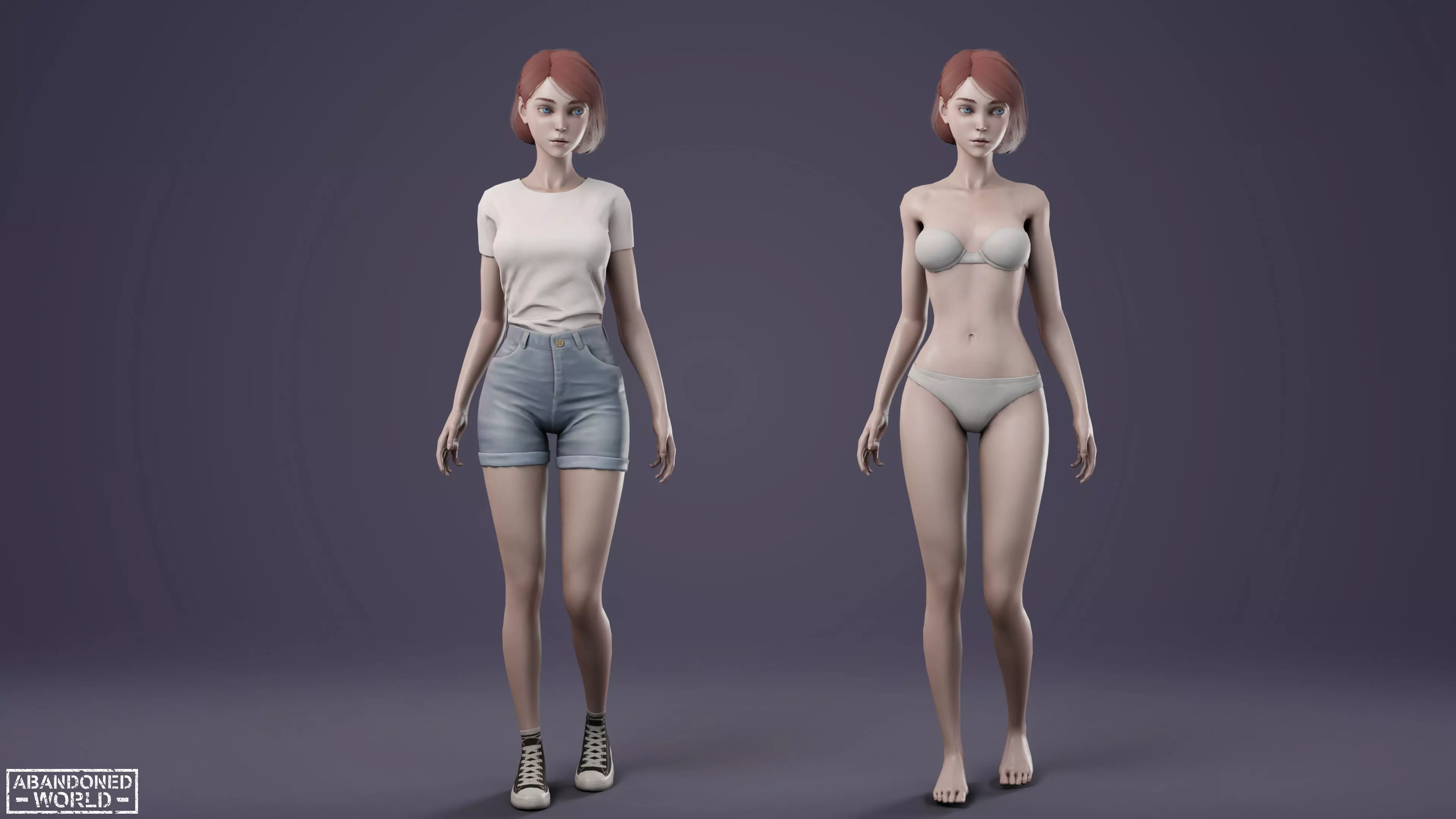Girl Ani Low-poly 3D model_5