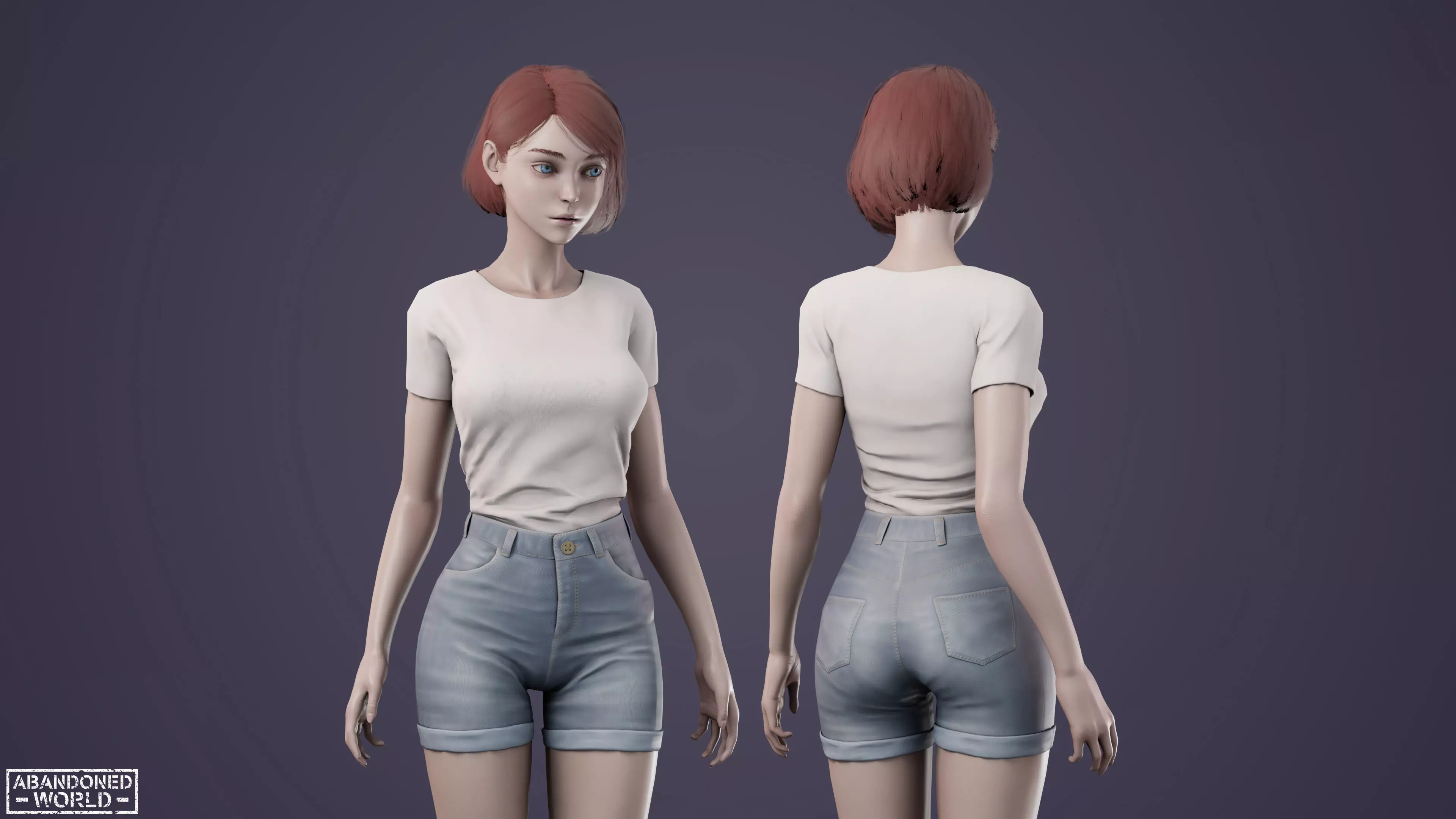 Girl Ani Low-poly 3D model_6