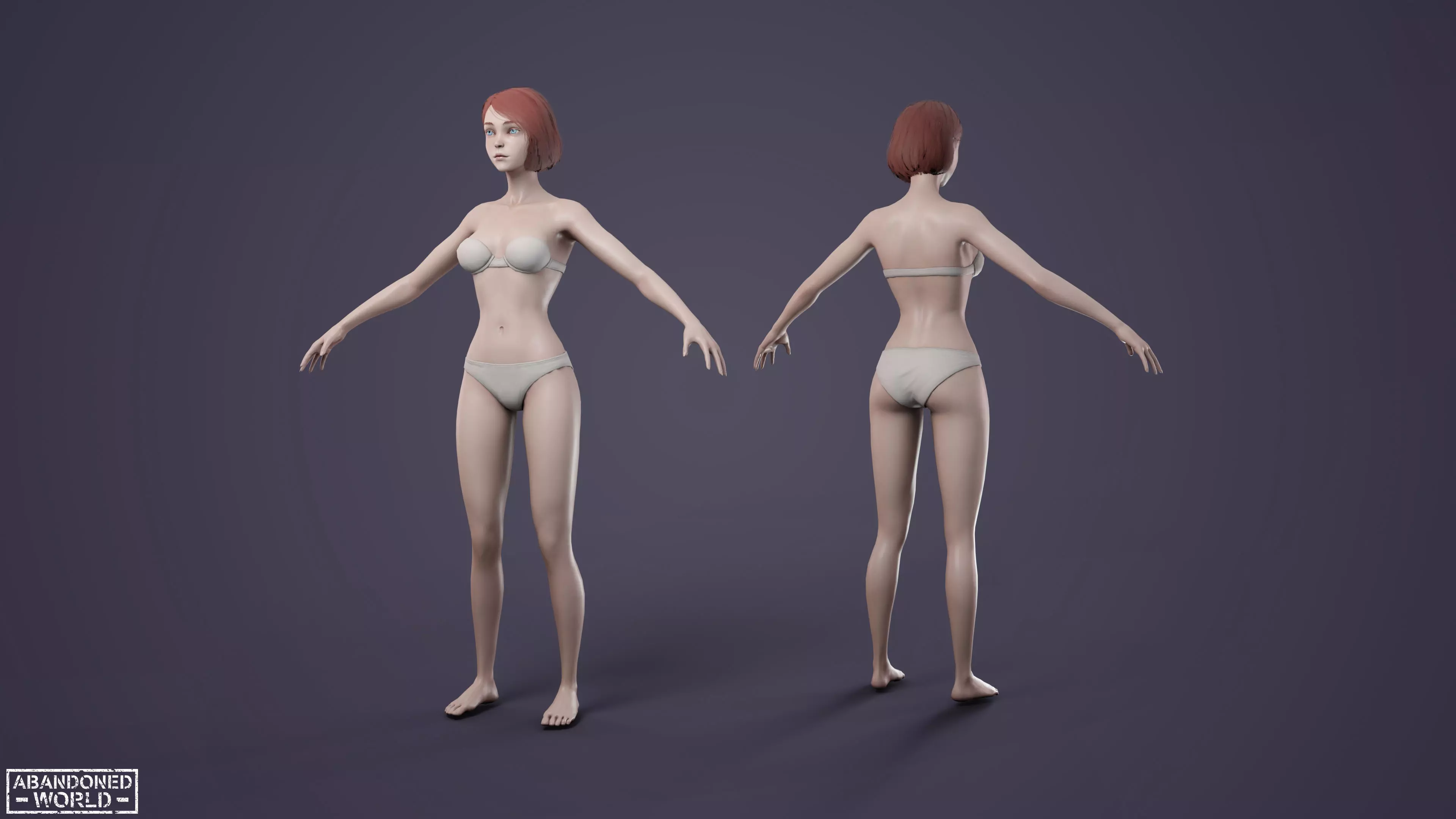 Girl Ani Low-poly 3D model_12