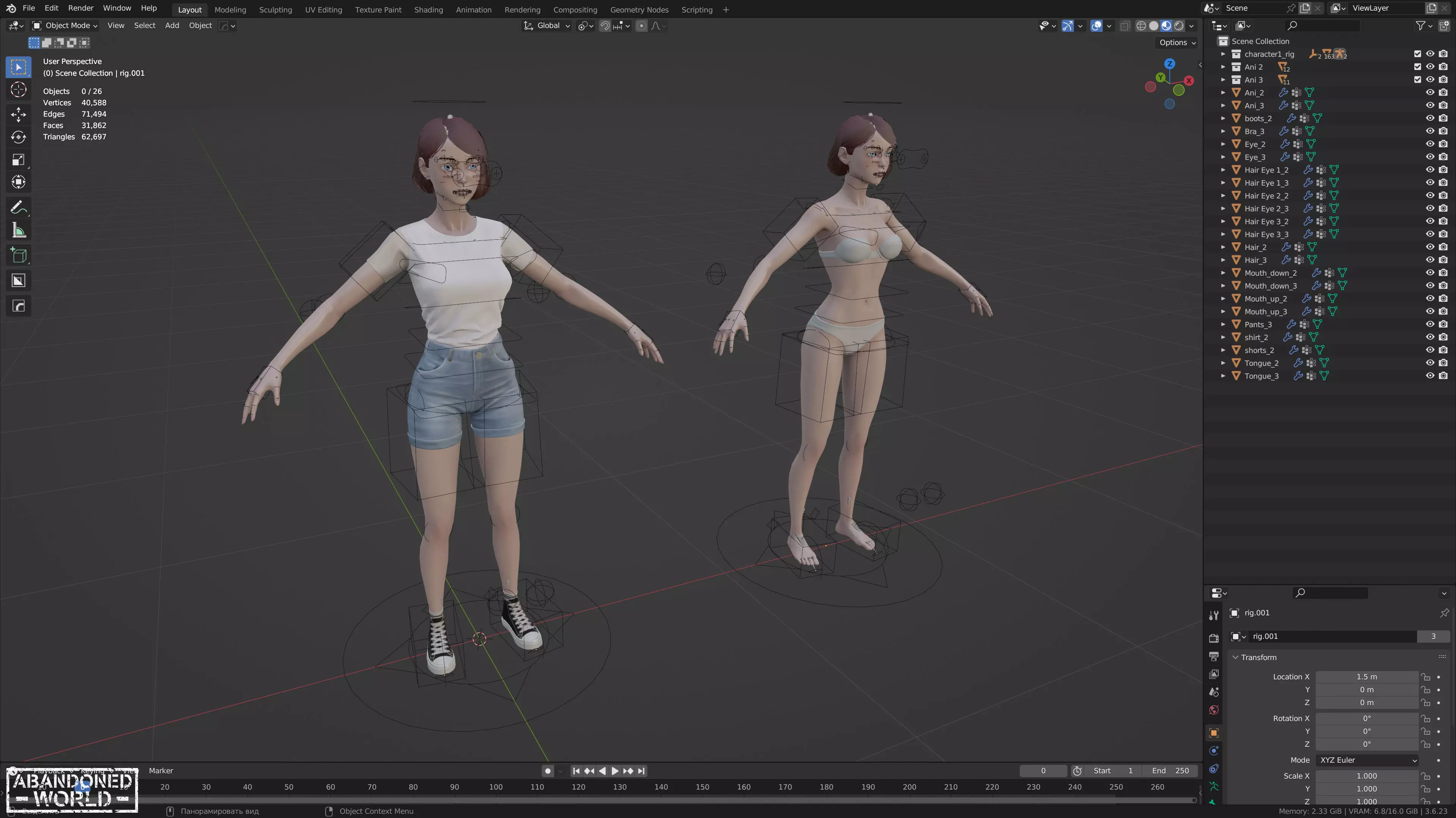 Girl Ani Low-poly 3D model_14