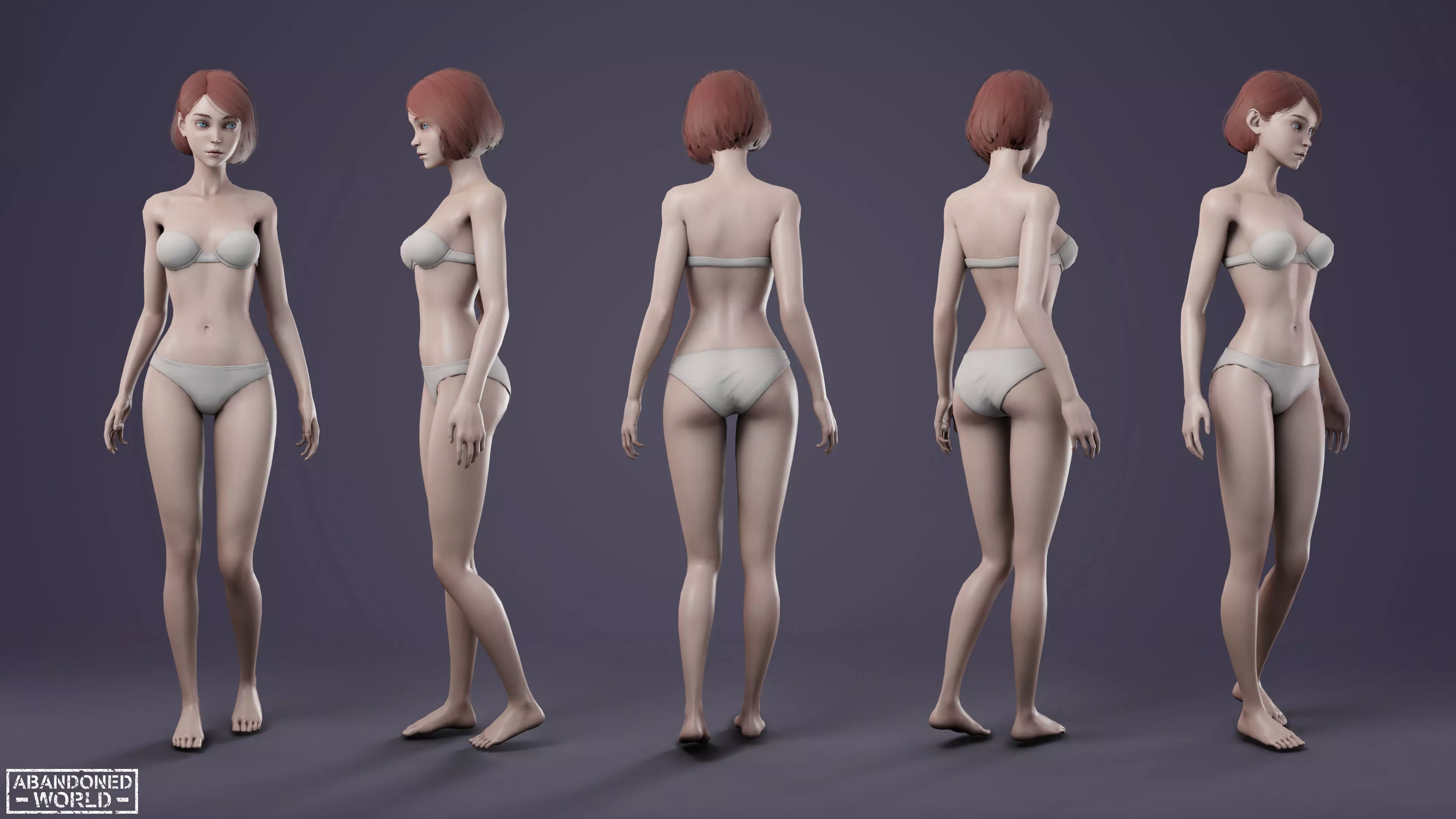 Girl Ani Low-poly 3D model_3