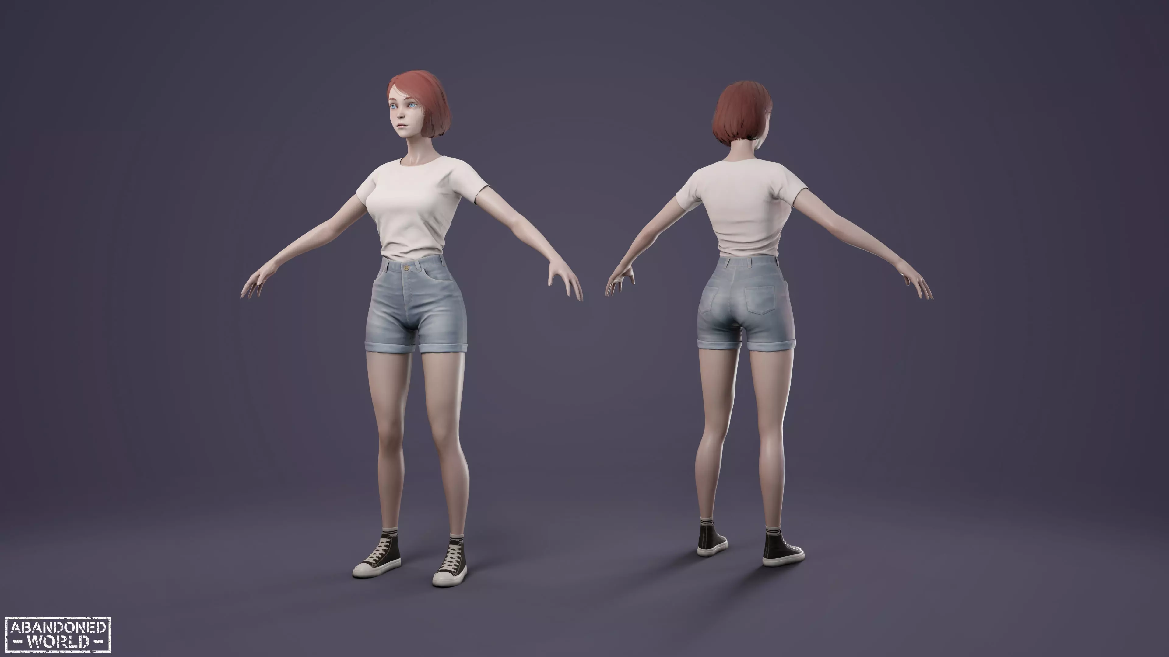 Girl Ani Low-poly 3D model_10