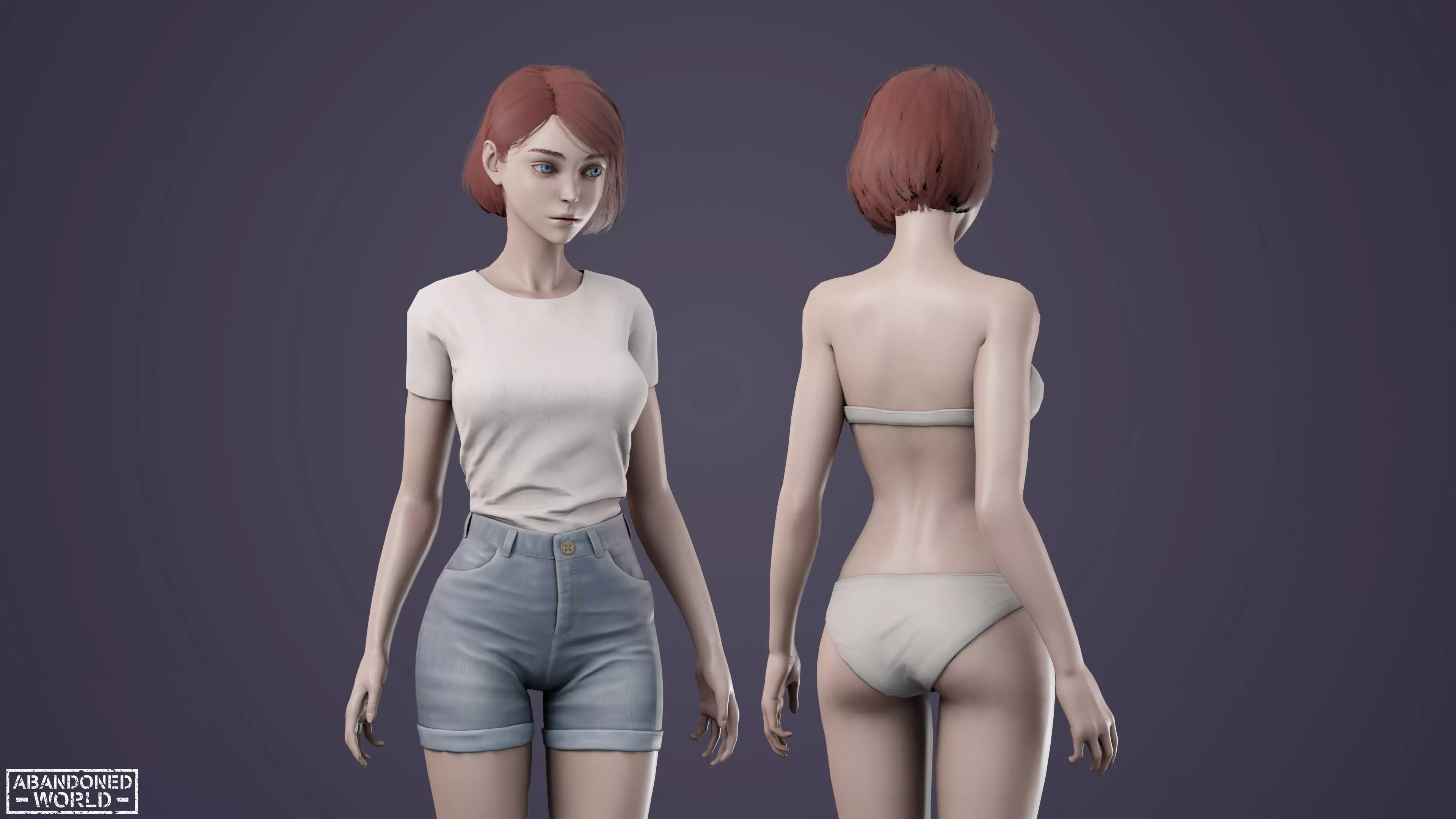 Girl Ani Low-poly 3D model_8
