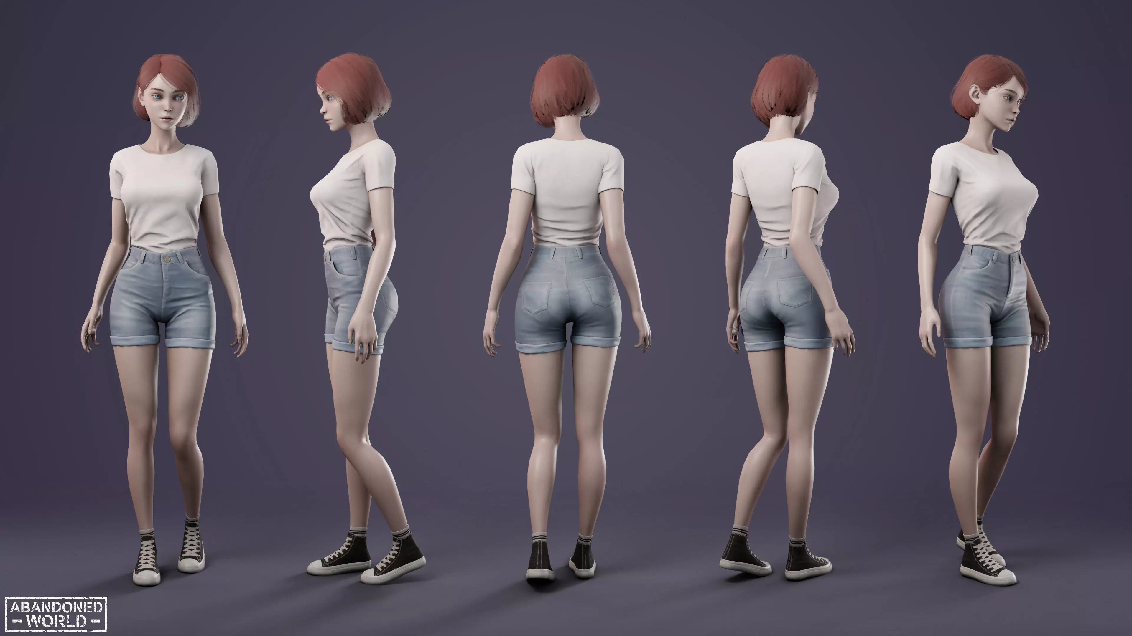 Girl Ani Low-poly 3D model_2