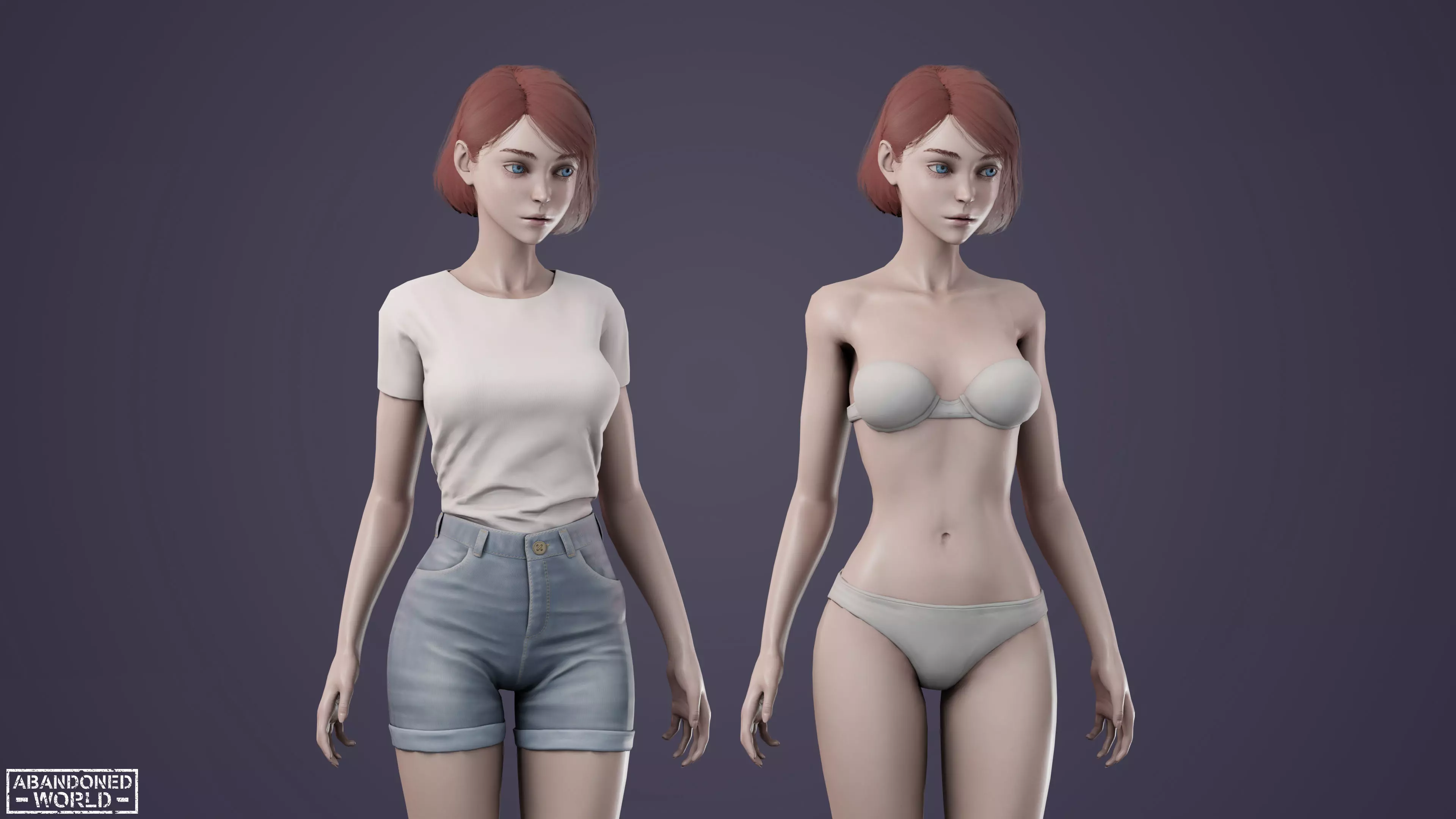 Girl Ani Low-poly 3D model_4
