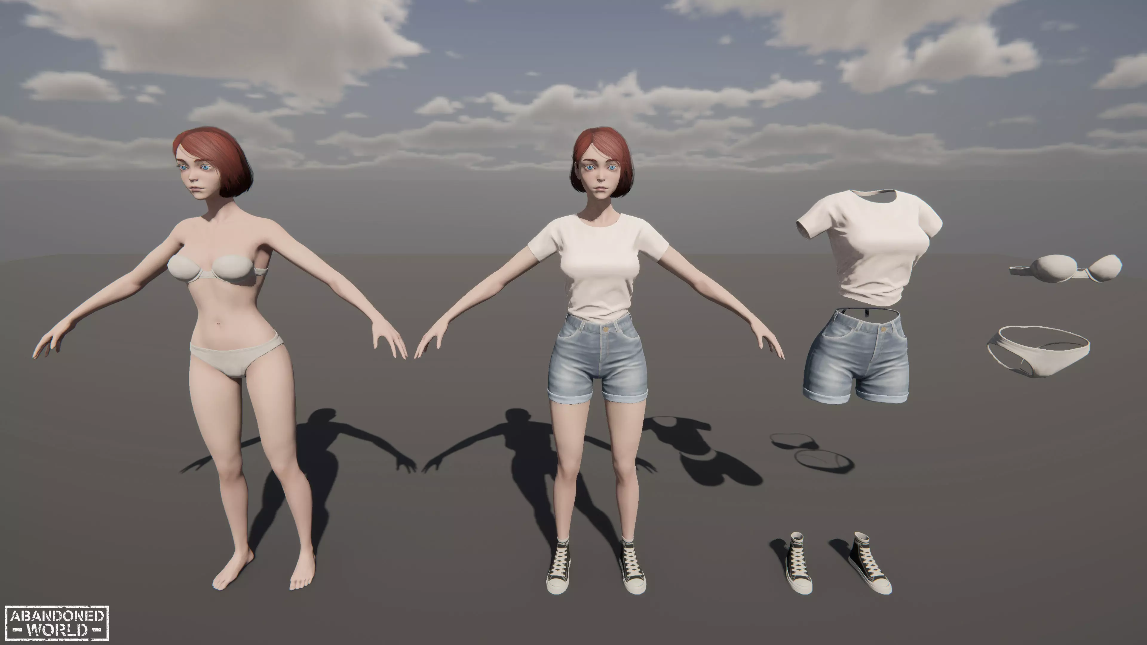 Girl Ani Low-poly 3D model_26