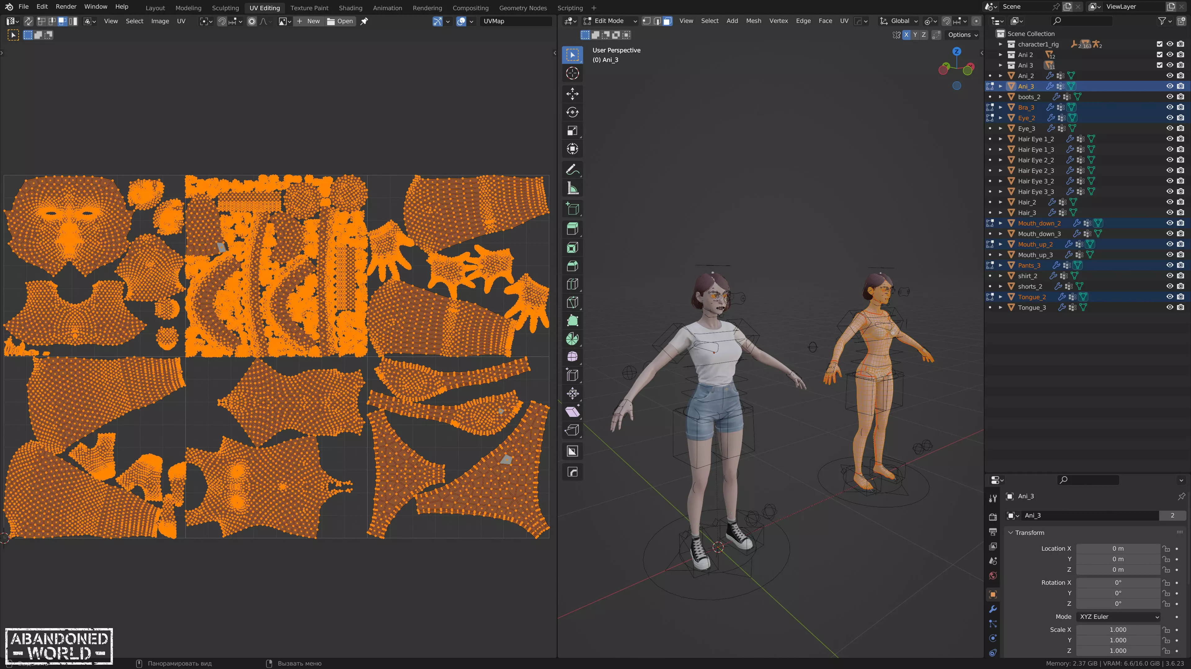 Girl Ani Low-poly 3D model_16