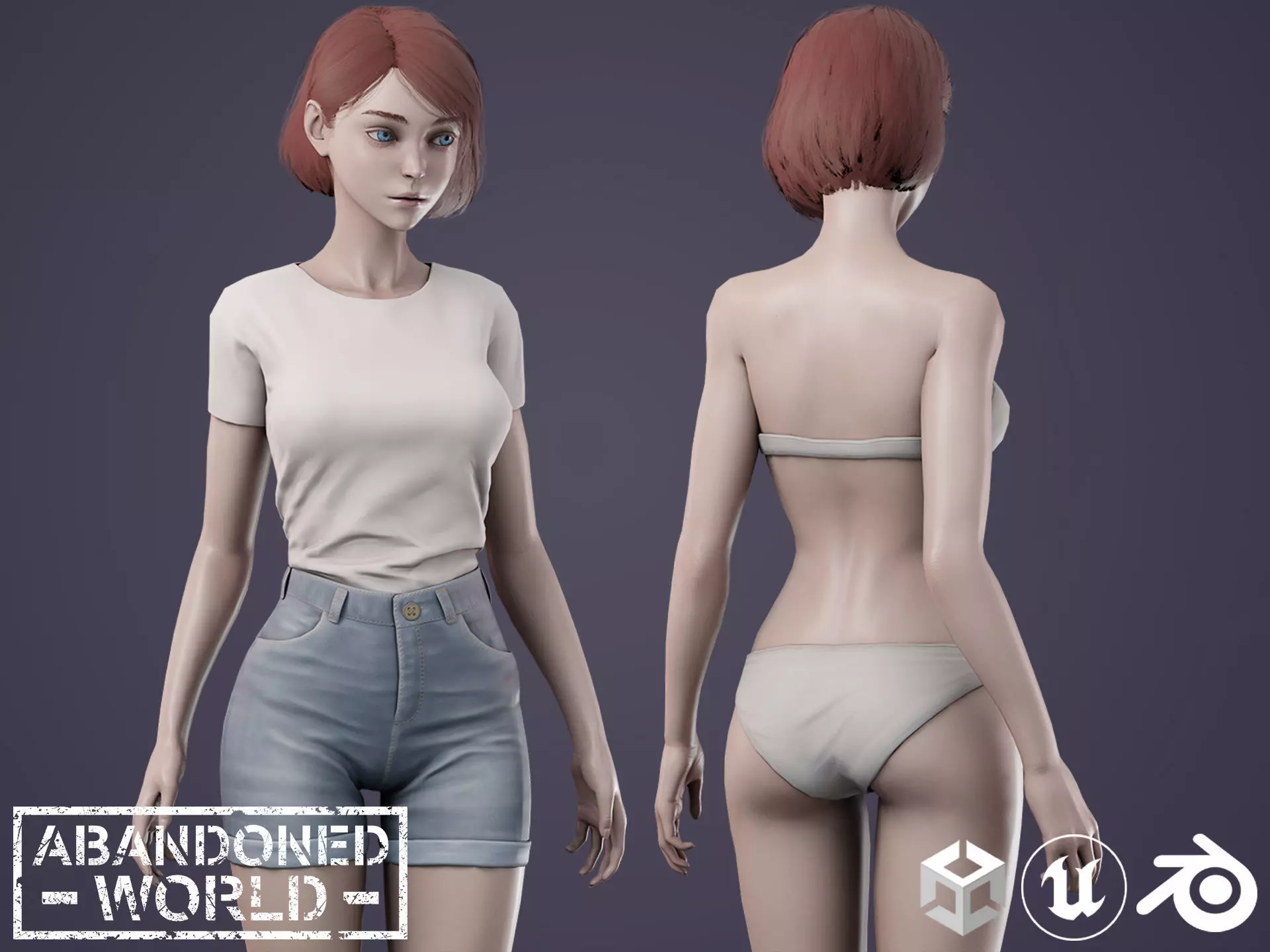 Girl Ani Low-poly 3D model_0