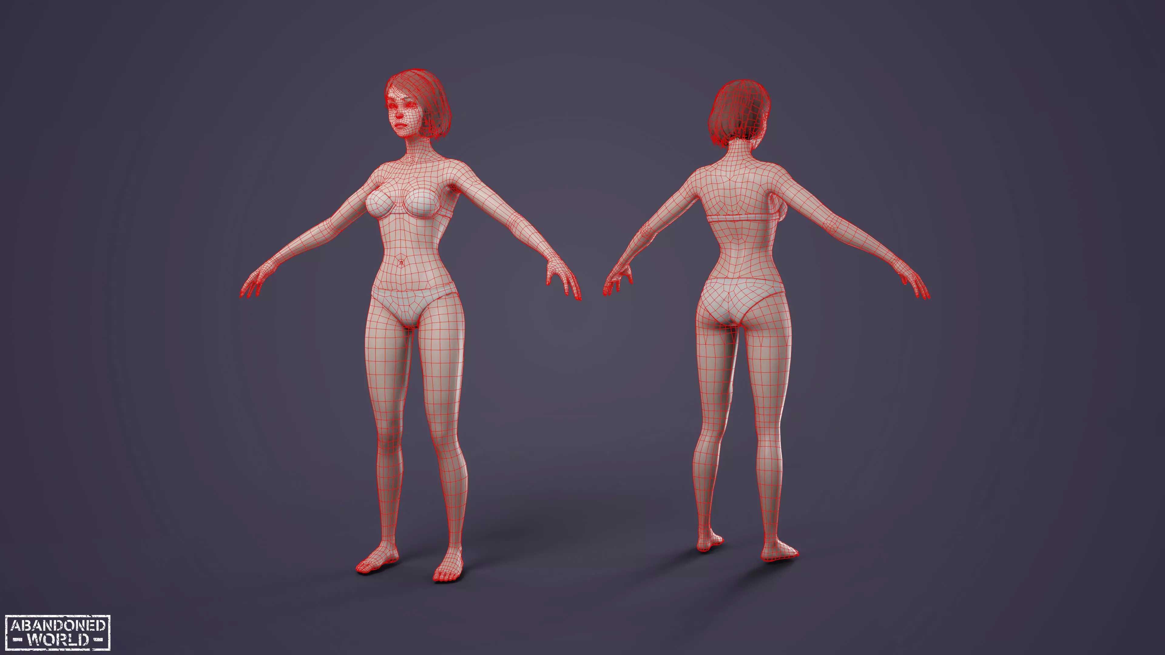 Girl Ani Low-poly 3D model_13