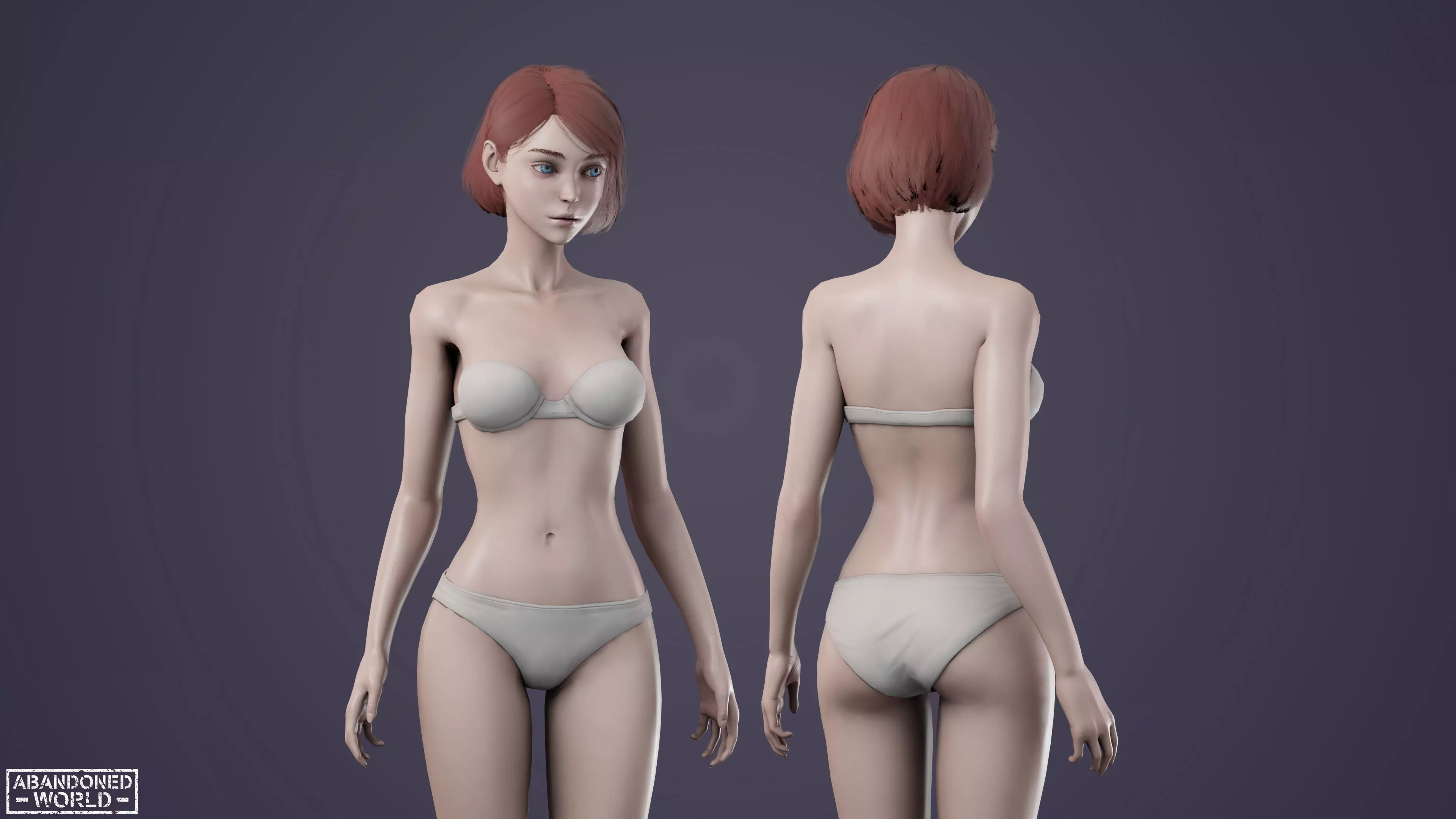 Girl Ani Low-poly 3D model_7