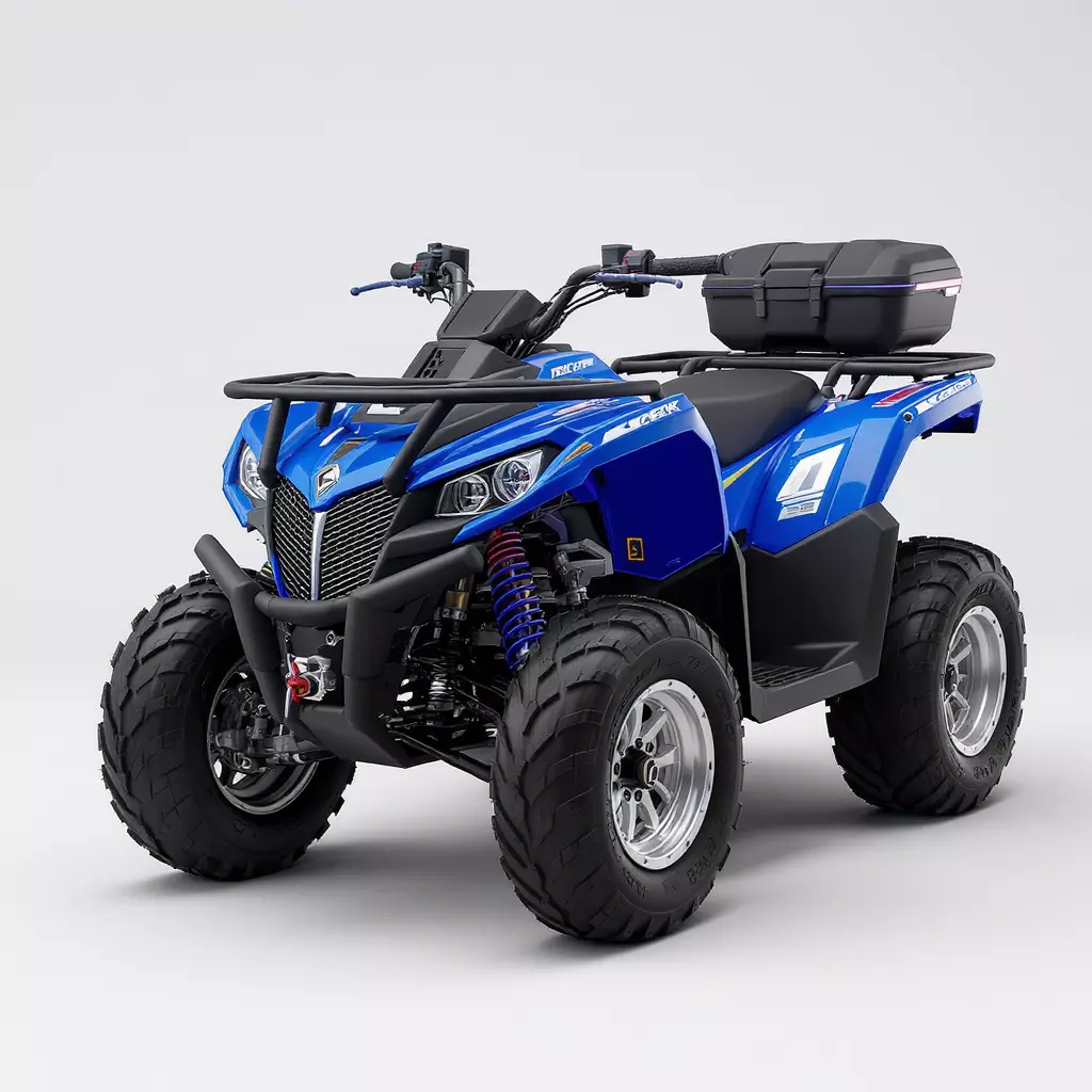 Blue All Terrain Vehicle ATV Low-poly 3D model