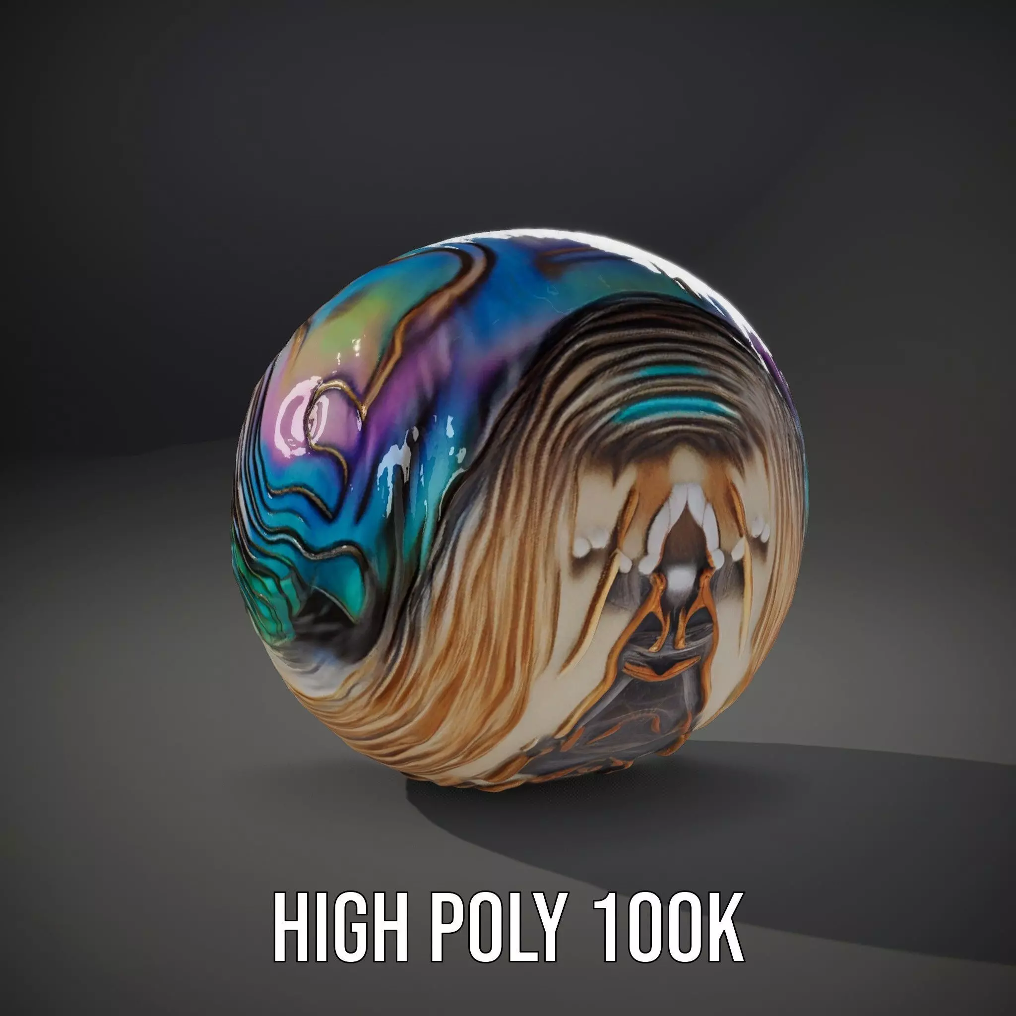 Iridescent Seashell model pack Low-poly 3D model_8