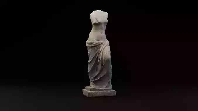 Antique damaged limestone sculpture
