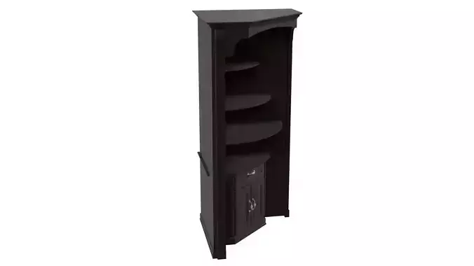 Wood Corner Cabinet Low-poly 3D model