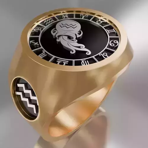 Cutwater zodiak symbol ring 3D model for 3D printing