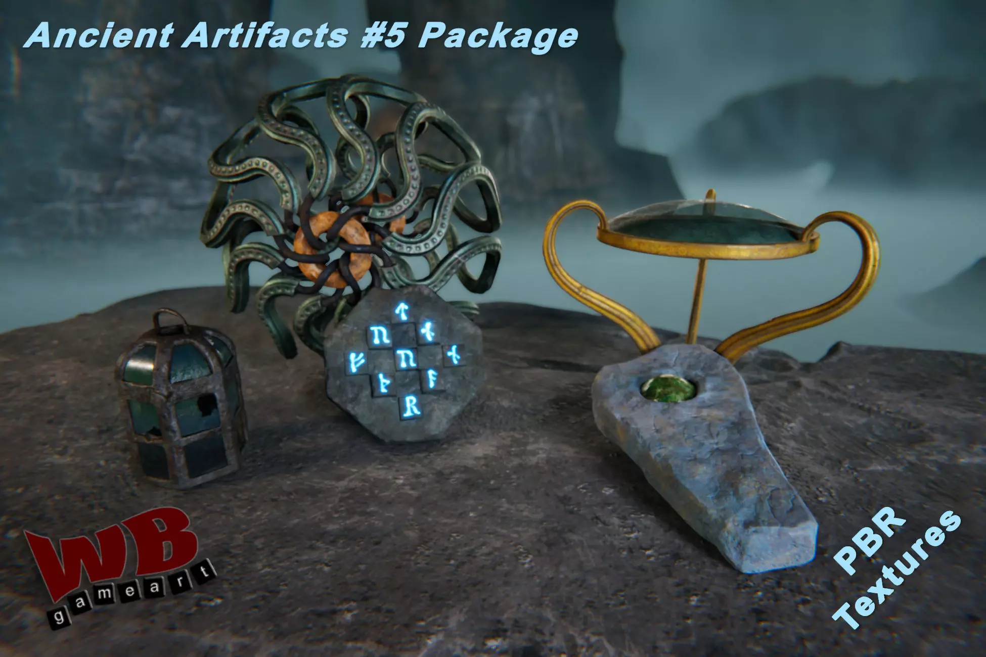 Ancient Artifacts 5 Package Low-poly 3D model_0