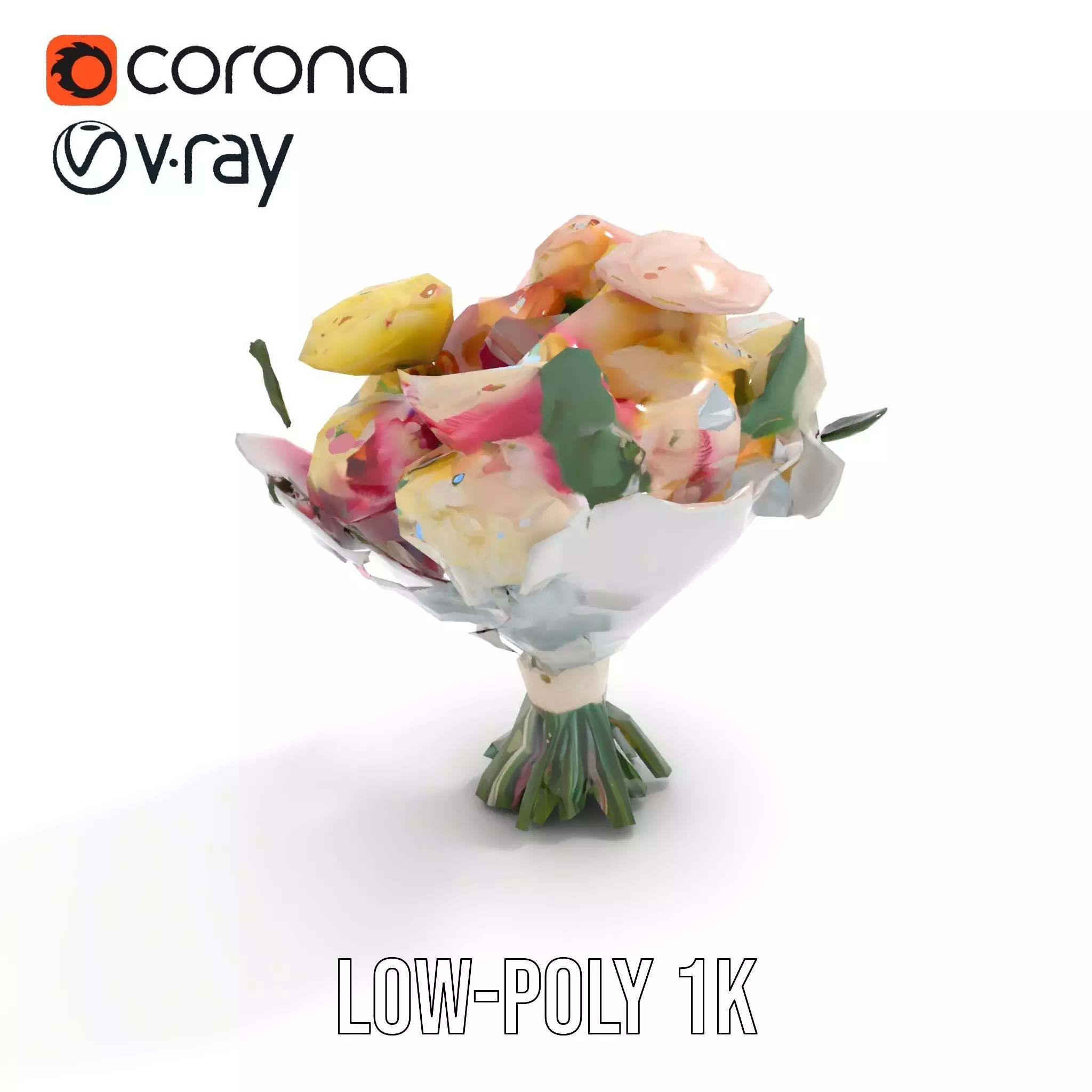 Elegant Floral Bouquet model pack Low-poly 3D model_9