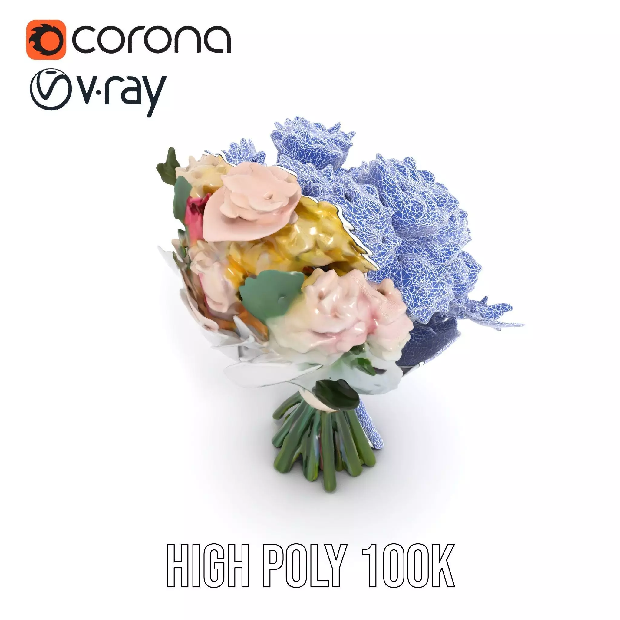 Elegant Floral Bouquet model pack Low-poly 3D model_33