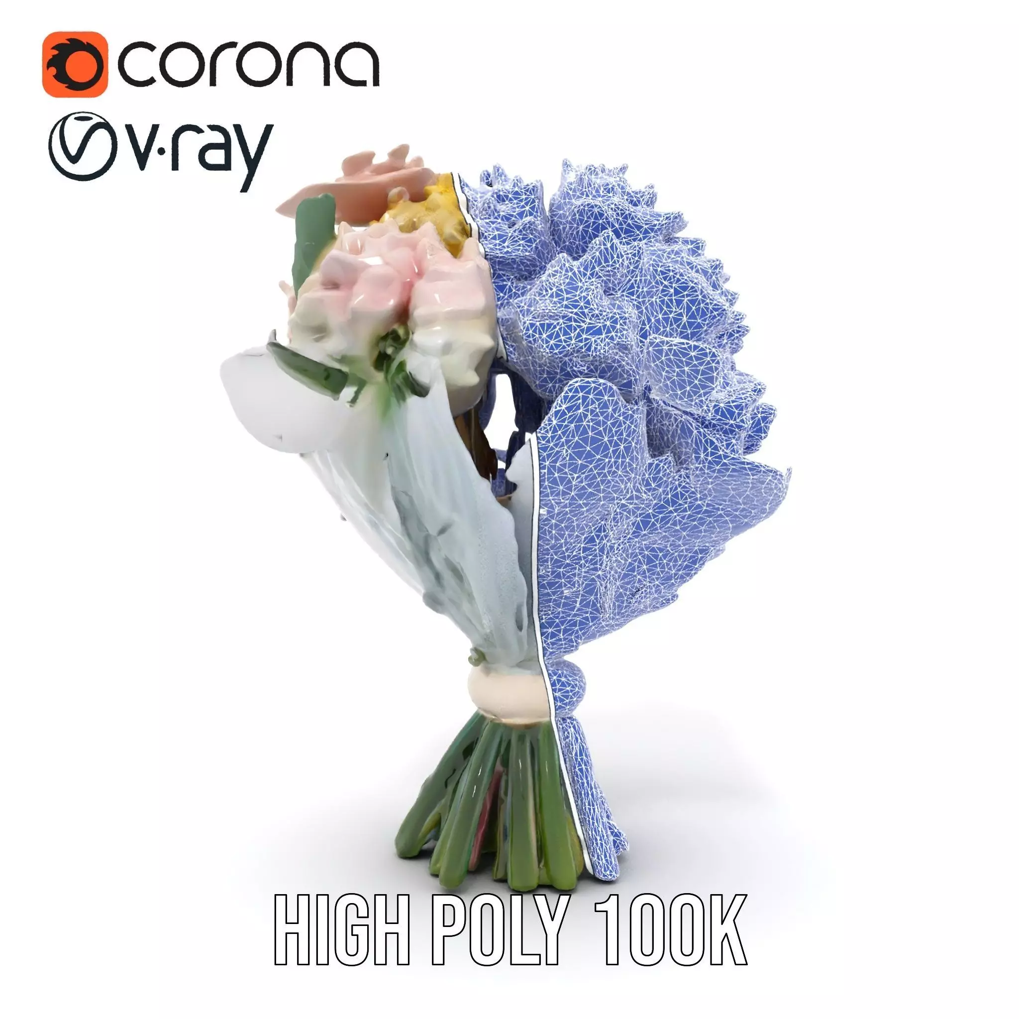 Elegant Floral Bouquet model pack Low-poly 3D model_29