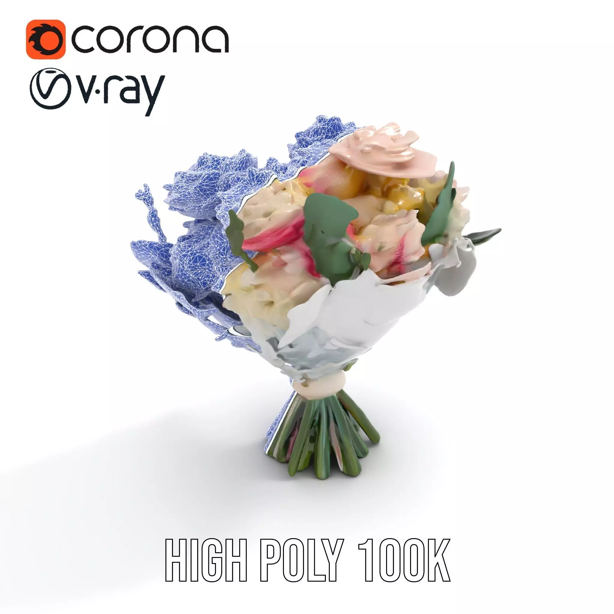 Elegant Floral Bouquet model pack Low-poly 3D model_32