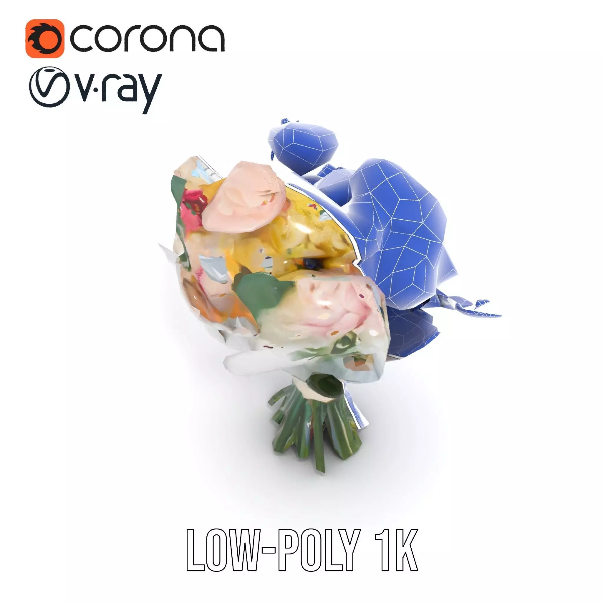 Elegant Floral Bouquet model pack Low-poly 3D model_22