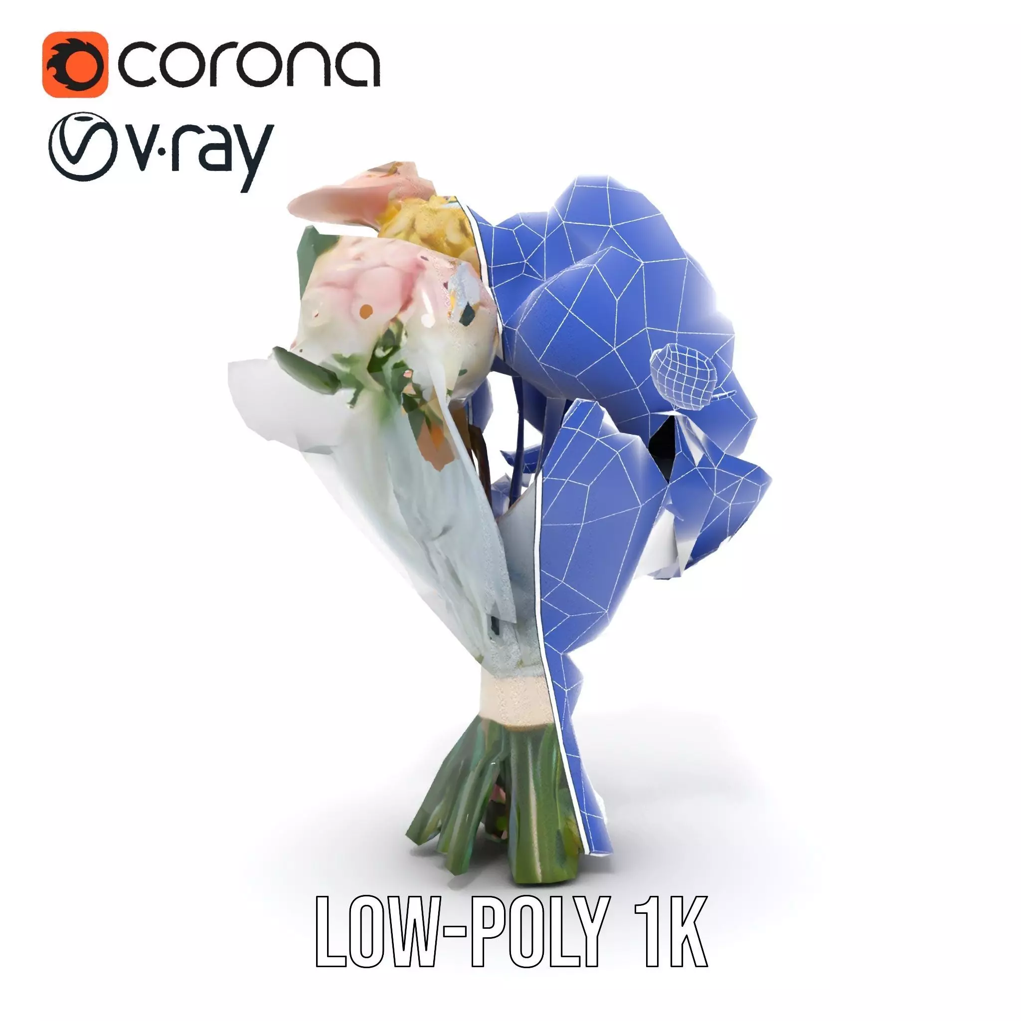 Elegant Floral Bouquet model pack Low-poly 3D model_28