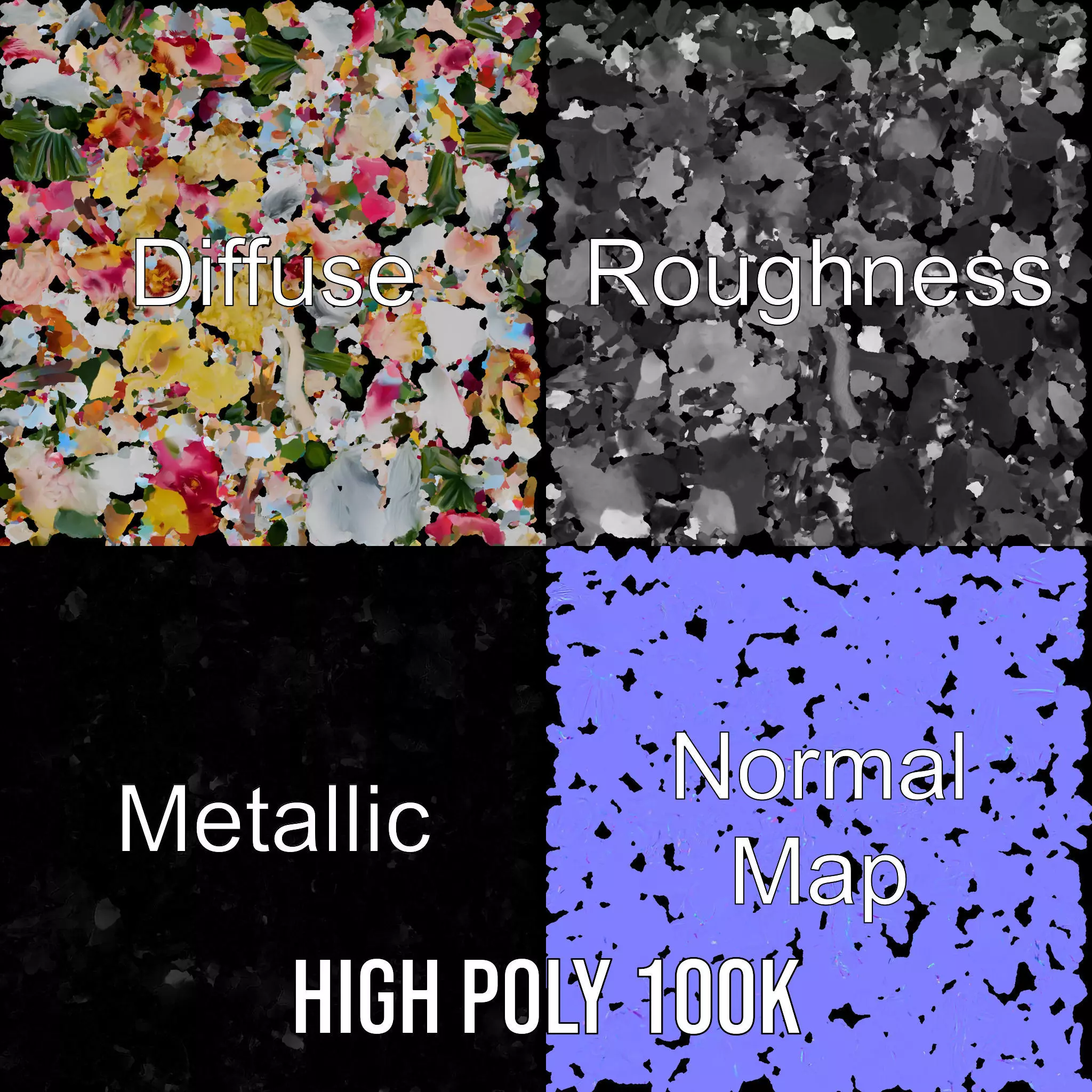 Elegant Floral Bouquet model pack Low-poly 3D model_3