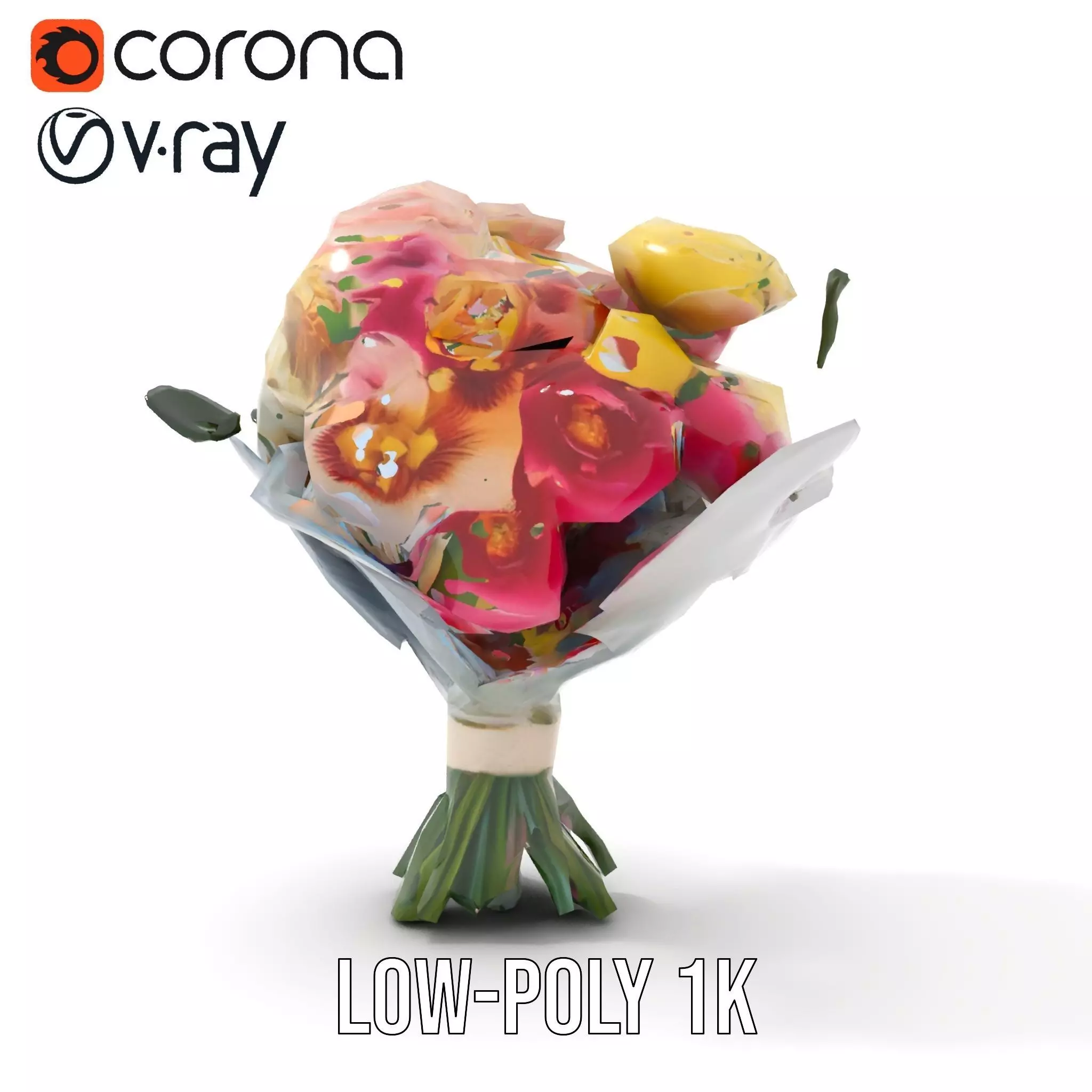 Elegant Floral Bouquet model pack Low-poly 3D model_19