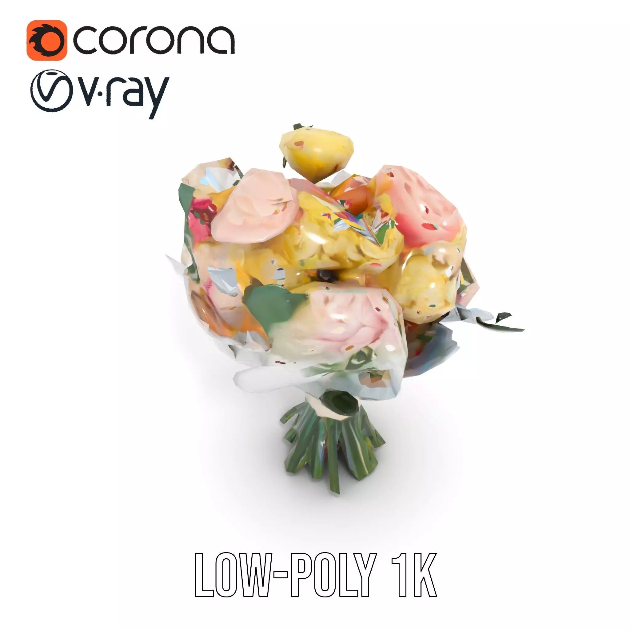 Elegant Floral Bouquet model pack Low-poly 3D model_7