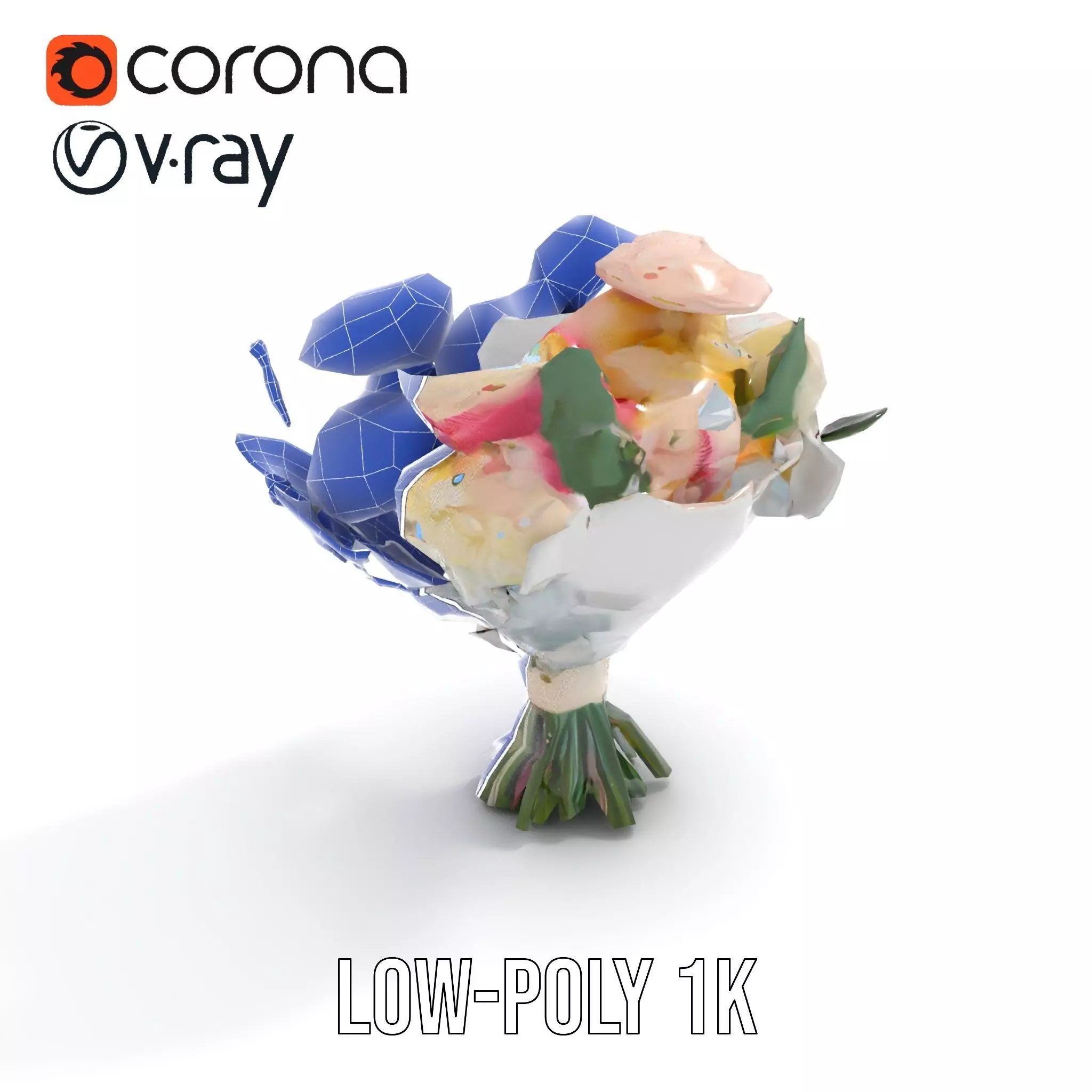 Elegant Floral Bouquet model pack Low-poly 3D model_12
